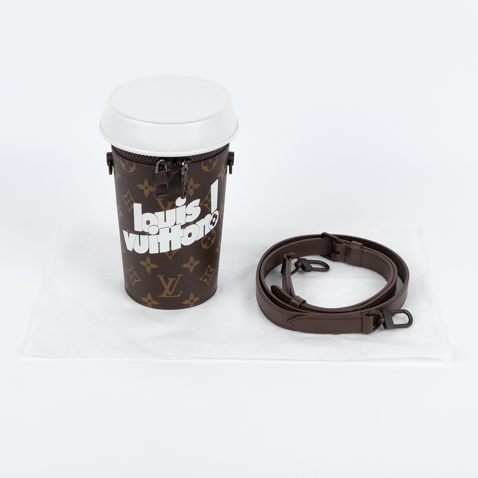 路易威登 LOUIS VUITTON Everyday LV 肩背包 斜背包 M80812 晶片款 原花咖啡杯斜背包 背帶