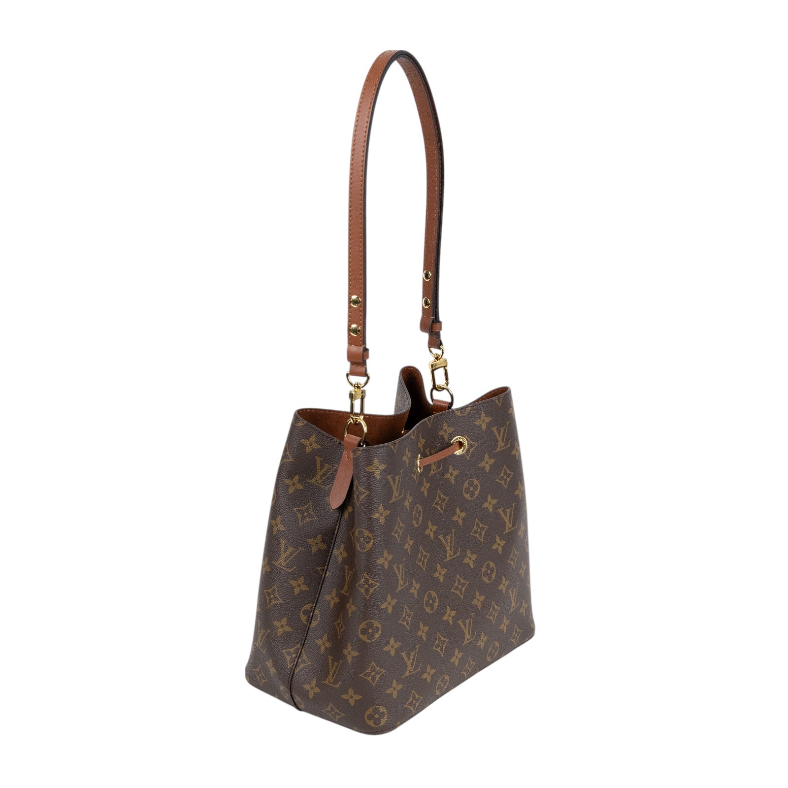 路易威登 LOUIS VUITTON NéoNoé MM 經典帆布 肩背 水桶包 棕色 M44887 晶片款 棕色原花NEONOE 防塵袋/背帶/購買證明