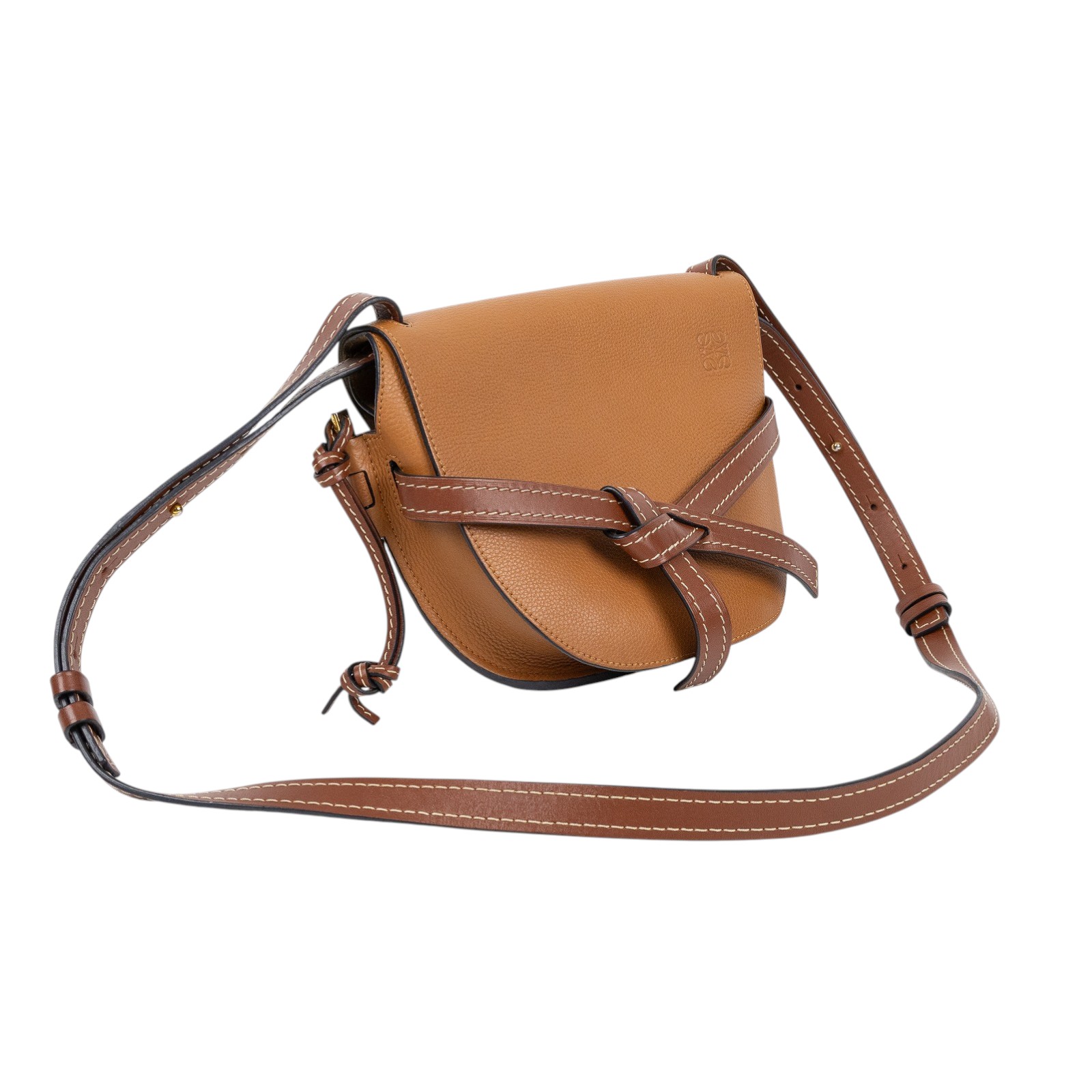 羅意威 LOEWE Small Gate bag 小型 小牛皮 肩背包 321.12.T20 焦糖GATE SMALL 防塵袋/背帶