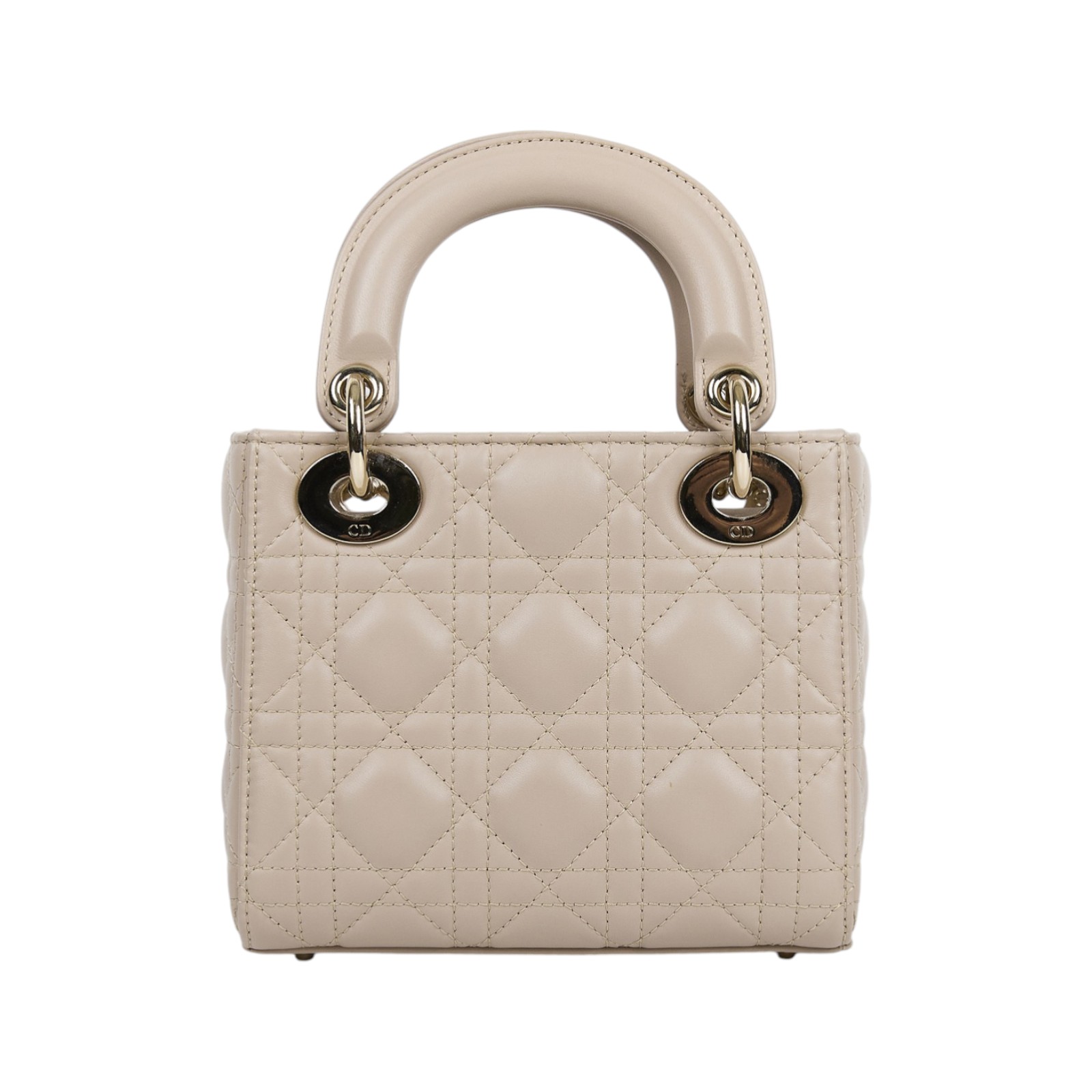 迪奧 CHRISTIAN DIOR Lady Dior 迷你 手提 肩背包 羊皮 M0505ONGE 藕粉LADY DIOR 3X3 原廠盒子/背帶