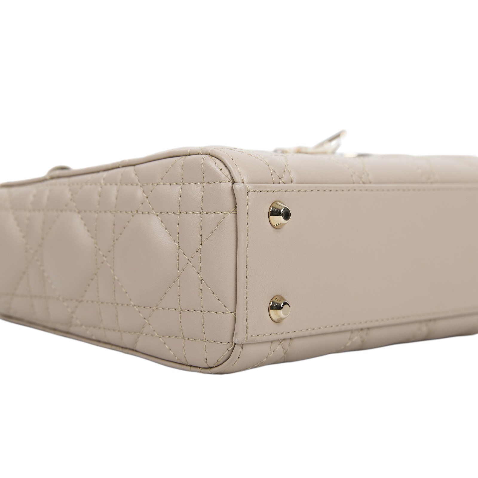 迪奧 CHRISTIAN DIOR Lady Dior 迷你 手提 肩背包 羊皮 M0505ONGE 藕粉LADY DIOR 3X3 原廠盒子/背帶