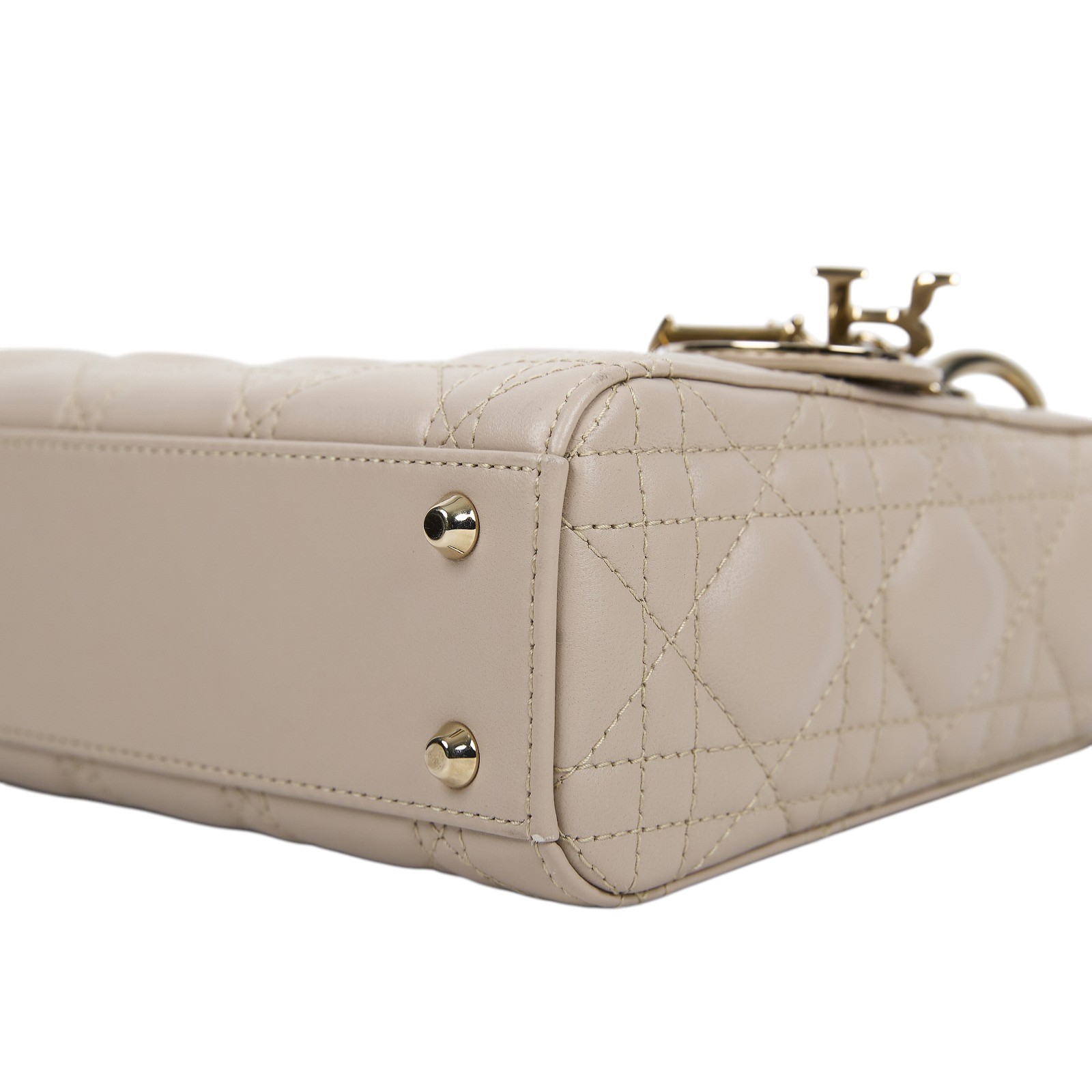 迪奧 CHRISTIAN DIOR Lady Dior 迷你 手提 肩背包 羊皮 M0505ONGE 藕粉LADY DIOR 3X3 原廠盒子/背帶