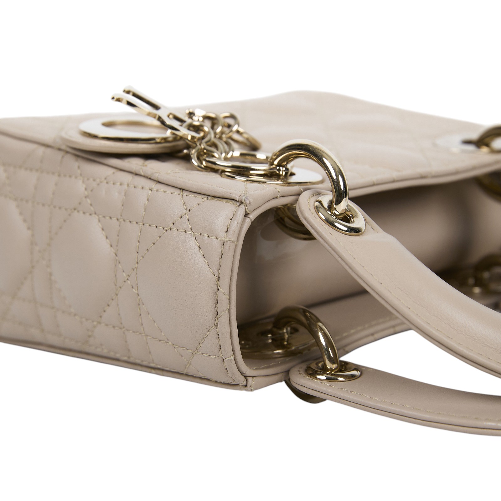 迪奧 CHRISTIAN DIOR Lady Dior 迷你 手提 肩背包 羊皮 M0505ONGE 藕粉LADY DIOR 3X3 原廠盒子/背帶