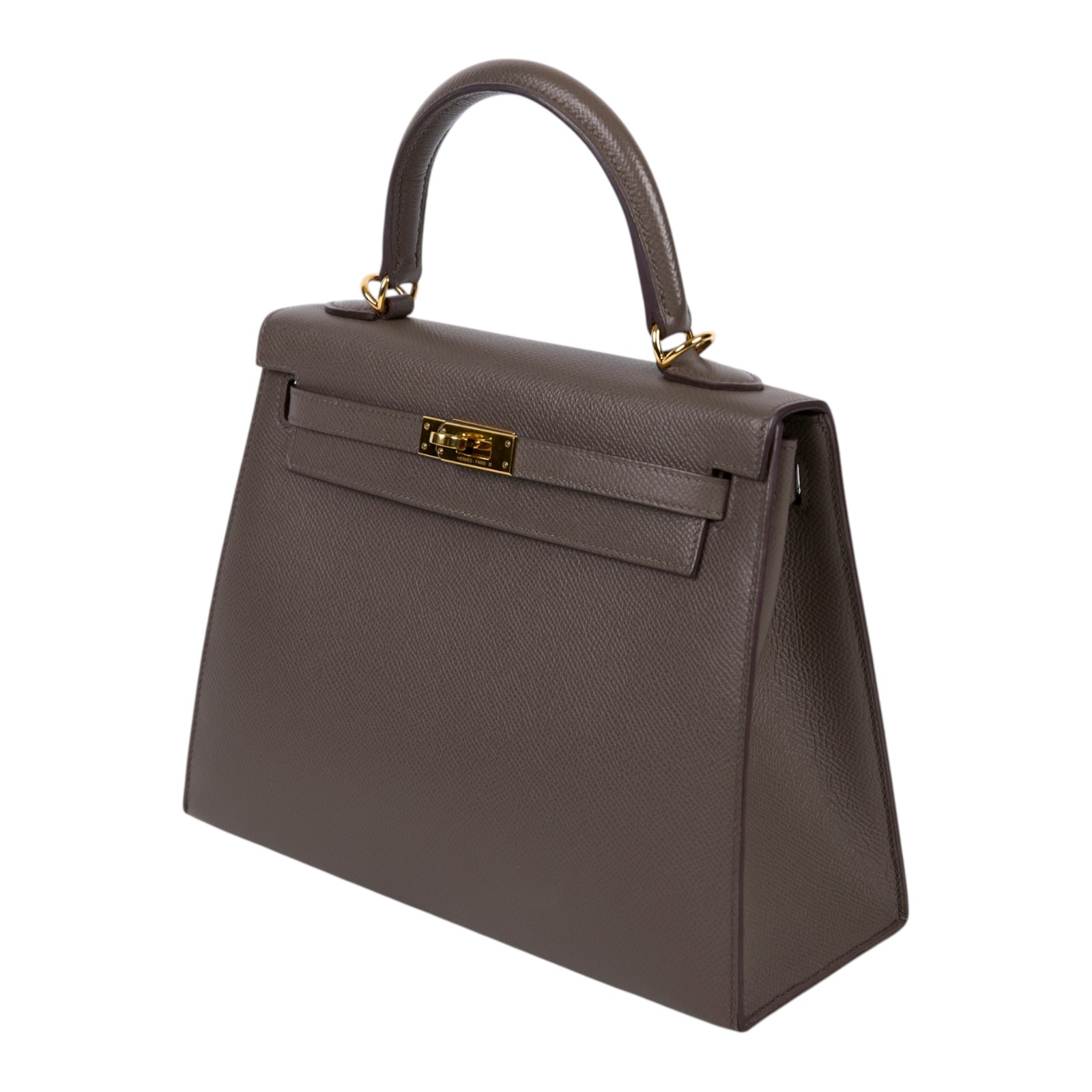 愛馬仕 Hermes Kelly Bag 凱莉包 25 錫器灰 金色五金 H038416CC8F /C011 /8F/GRIS ETAIN  原廠盒子/鎖組/背帶/防塵袋