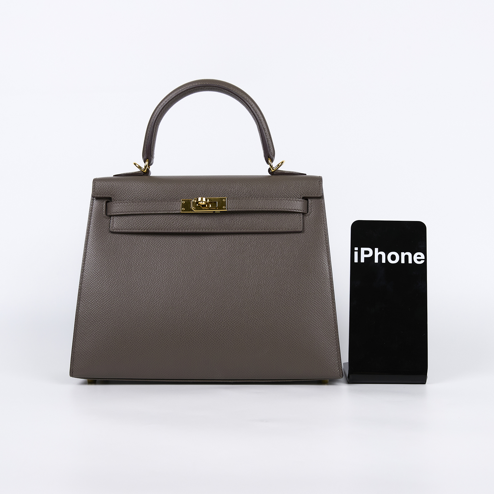 愛馬仕 Hermes Kelly Bag 凱莉包 25 錫器灰 金色五金 H038416CC8F /C011 /8F/GRIS ETAIN  原廠盒子/鎖組/背帶/防塵袋