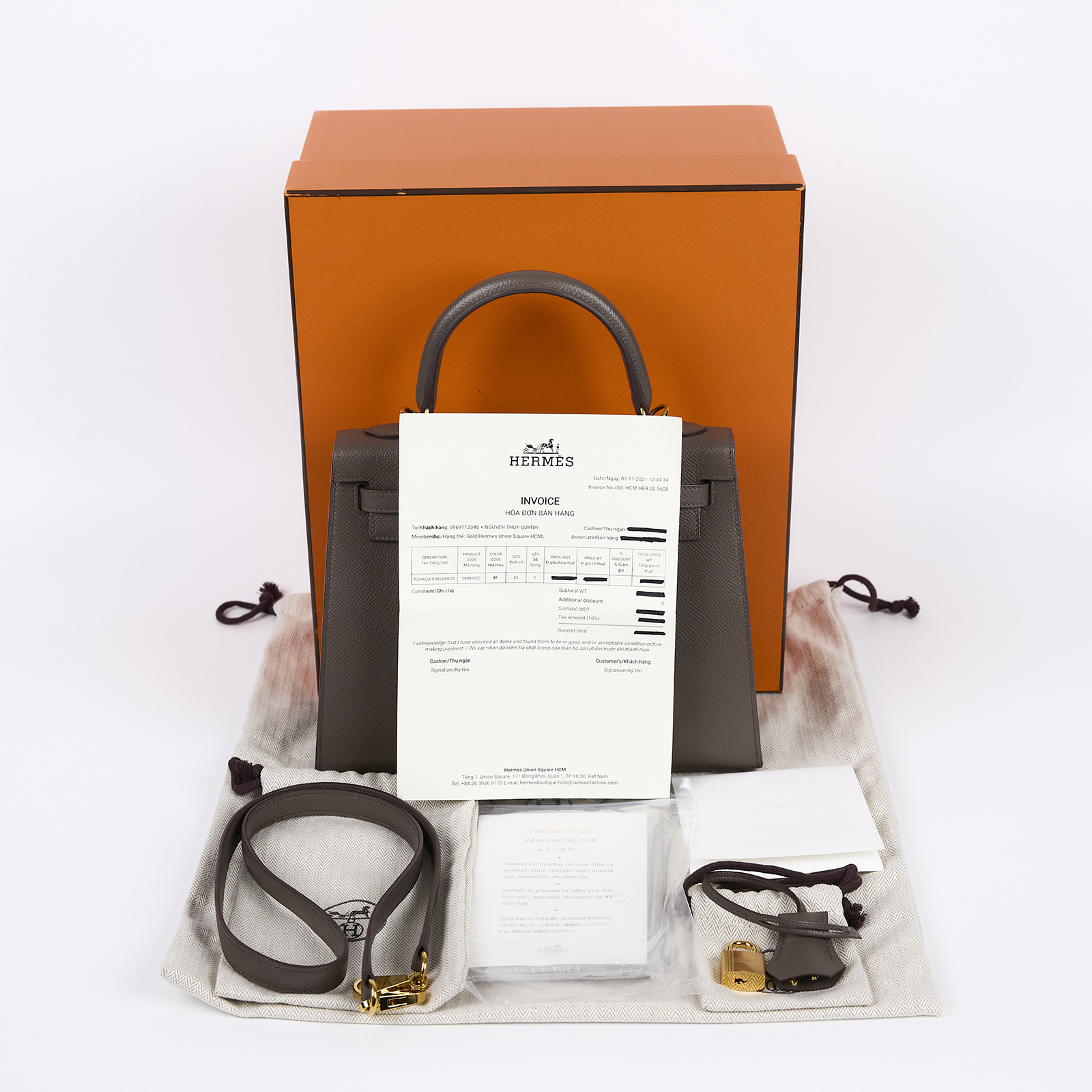 愛馬仕 Hermes Kelly Bag 凱莉包 25 錫器灰 金色五金 H038416CC8F /C011 /8F/GRIS ETAIN  原廠盒子/鎖組/背帶/防塵袋