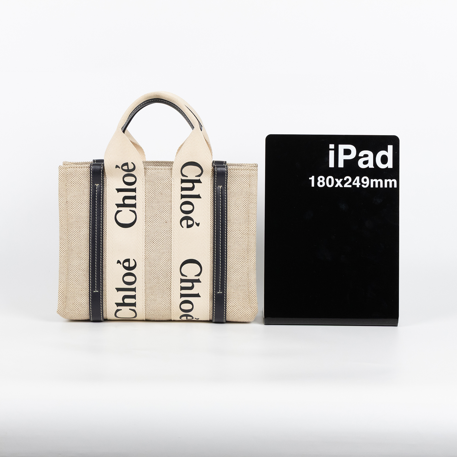 蔻依 CHLOE Woody Small 手提包 肩背包 托特包 CHL23UP873L10247 藍色帆布WOODY 防塵袋/保證卡