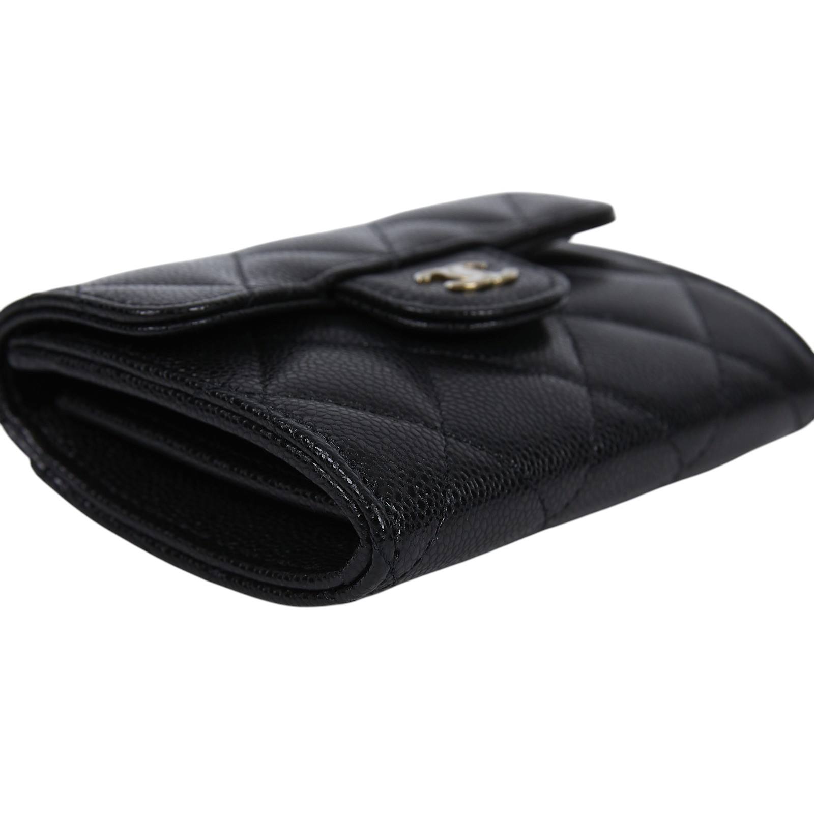 香奈兒 CHANEL 錢包 零錢包 卡夾 AP0220 晶片款 黑金荔枝雙層卡包 原廠盒子/防塵袋