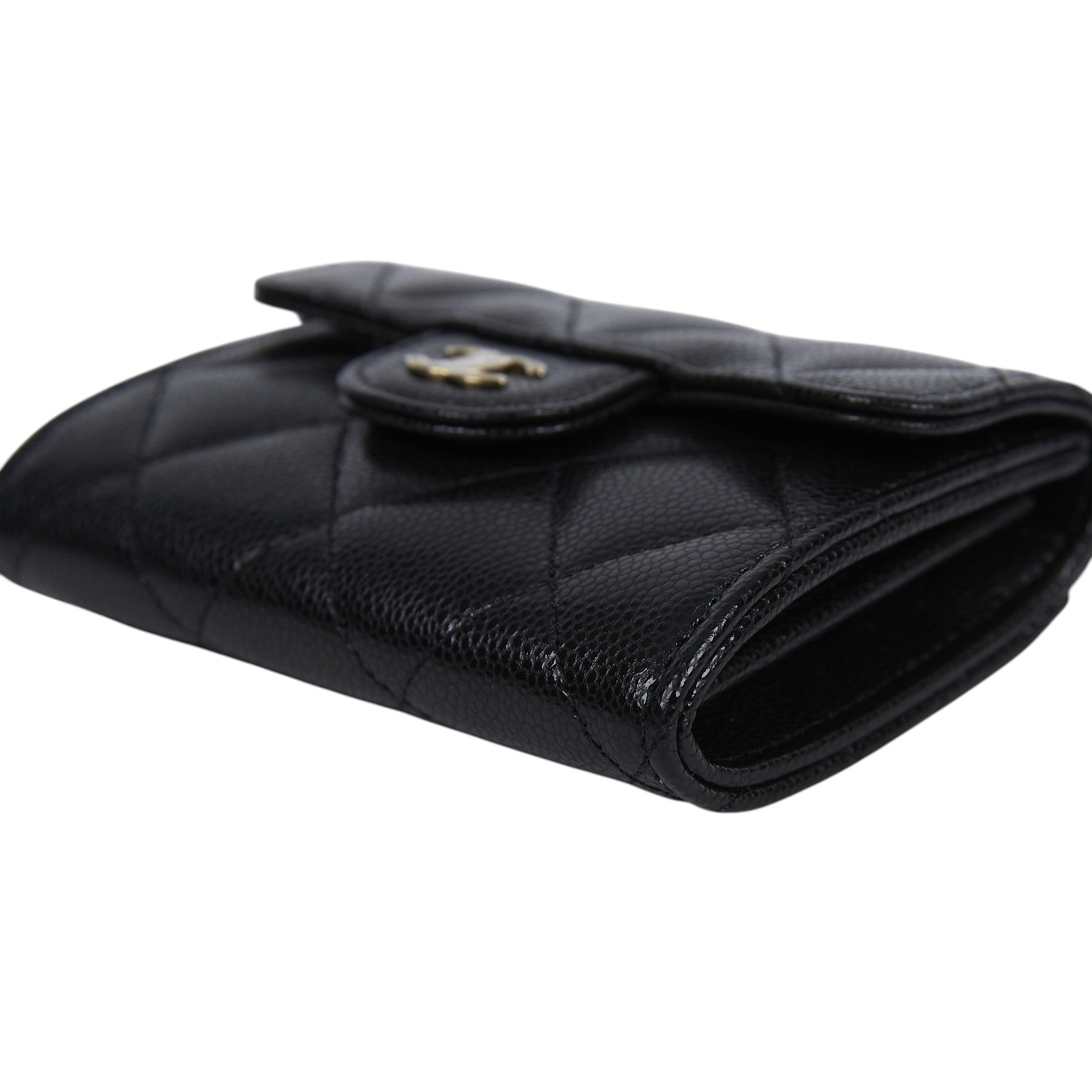 香奈兒 CHANEL 錢包 零錢包 卡夾 AP0220 晶片款 黑金荔枝雙層卡包 原廠盒子/防塵袋