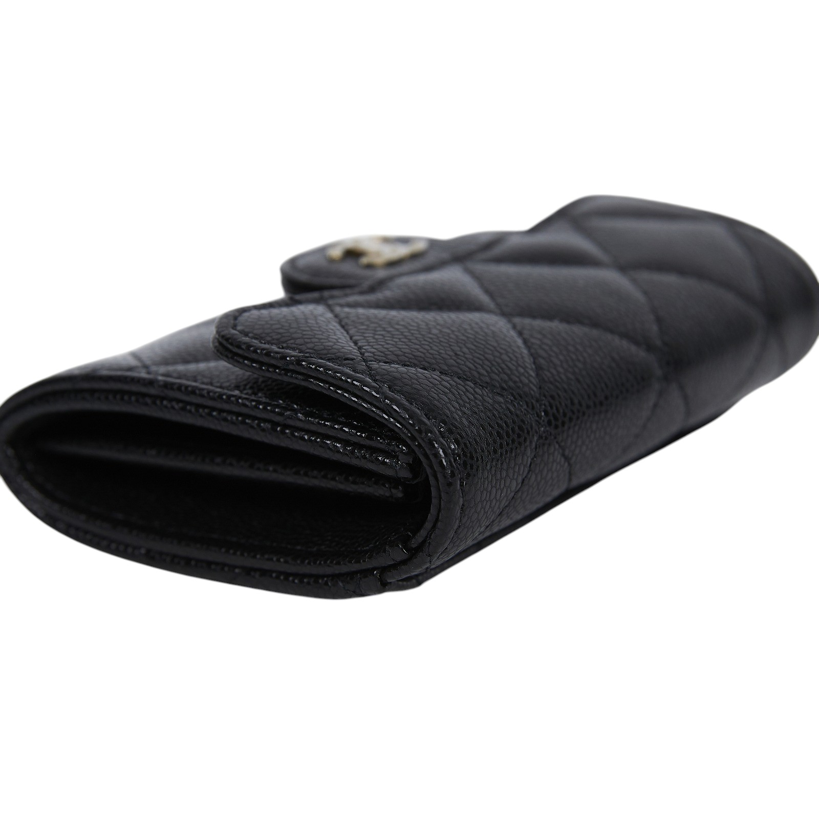 香奈兒 CHANEL 錢包 零錢包 卡夾 AP0220 晶片款 黑金荔枝雙層卡包 原廠盒子/防塵袋