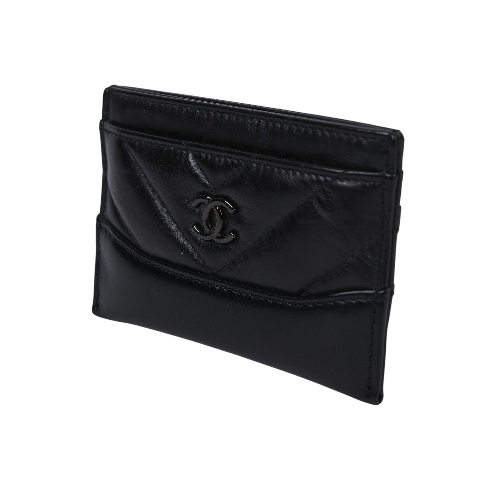 香奈兒 CHANEL 金釦 流浪卡夾 卡包 卡套 小皮件 A84386 28開 黑SO BLACK流浪卡夾 原廠盒子/防塵袋/保證卡/購買證明影本