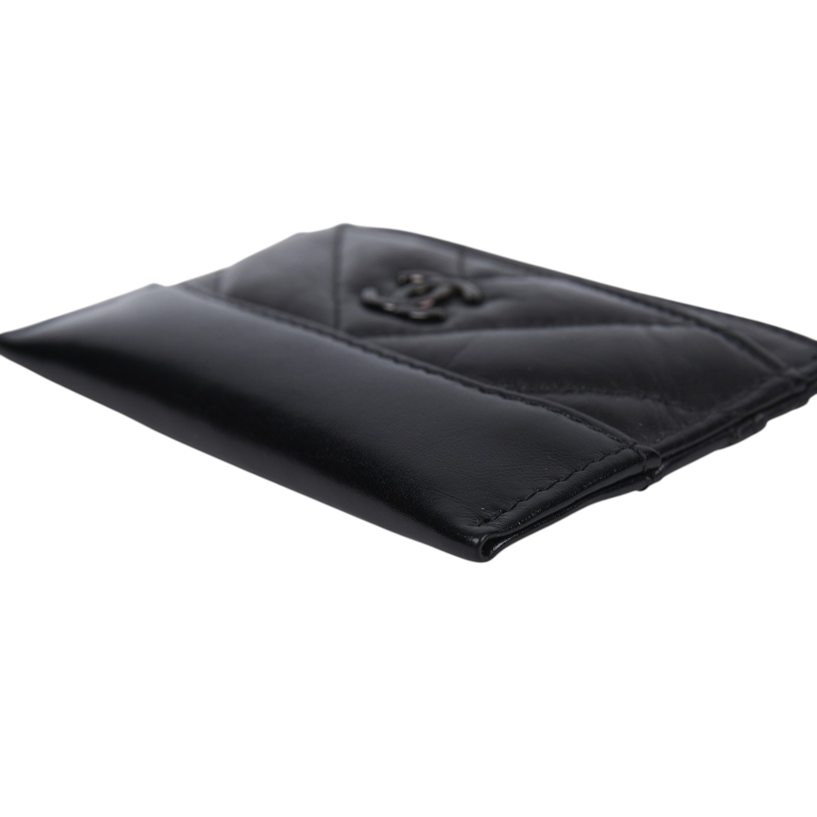 香奈兒 CHANEL 金釦 流浪卡夾 卡包 卡套 小皮件 A84386 28開 黑SO BLACK流浪卡夾 原廠盒子/防塵袋/保證卡/購買證明影本