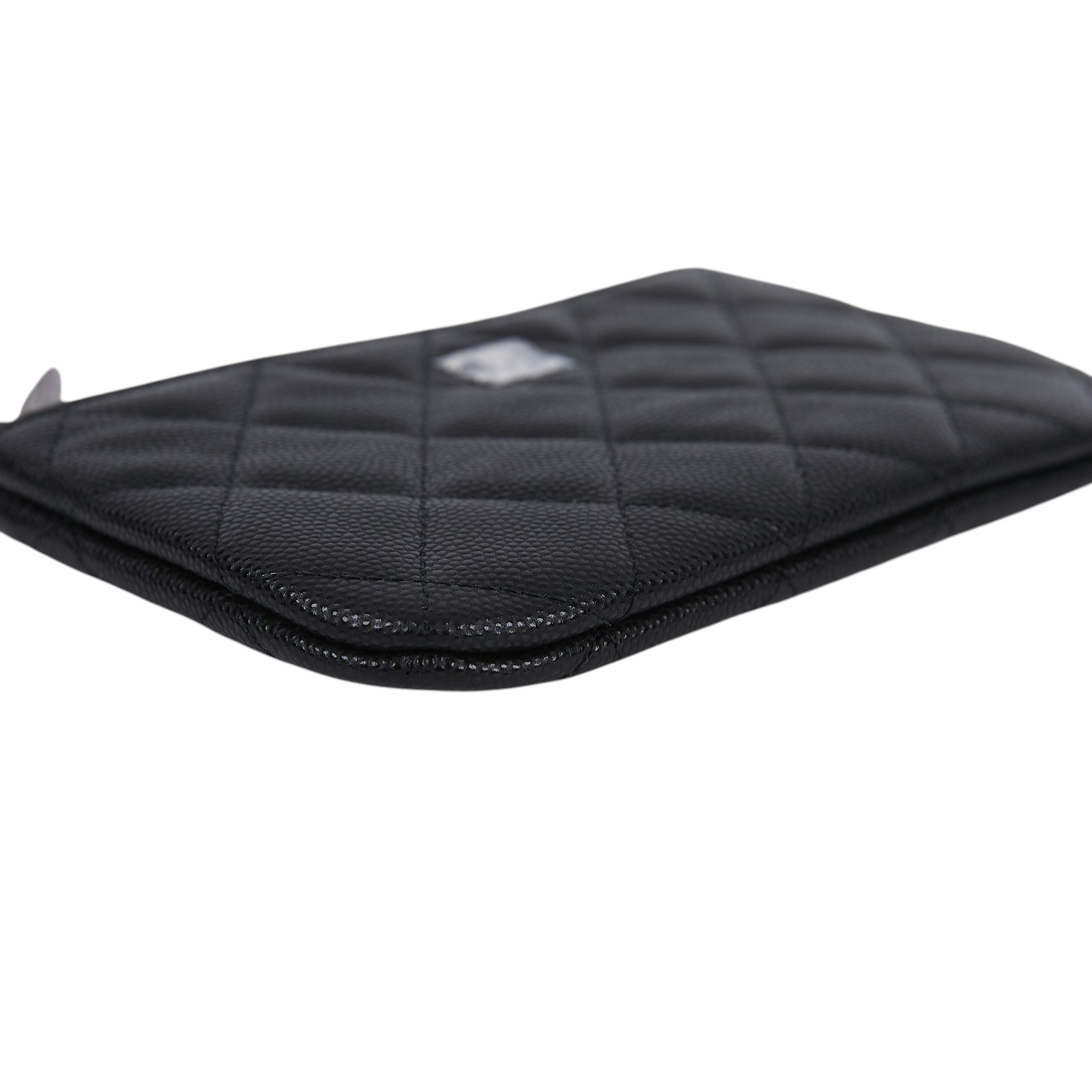 香奈兒 CHANEL 經典 拉鍊 隨身包 小型 AP4020 晶片款 黑銀荔枝一字拉錢包 原廠盒子/防塵袋/購買證明影本