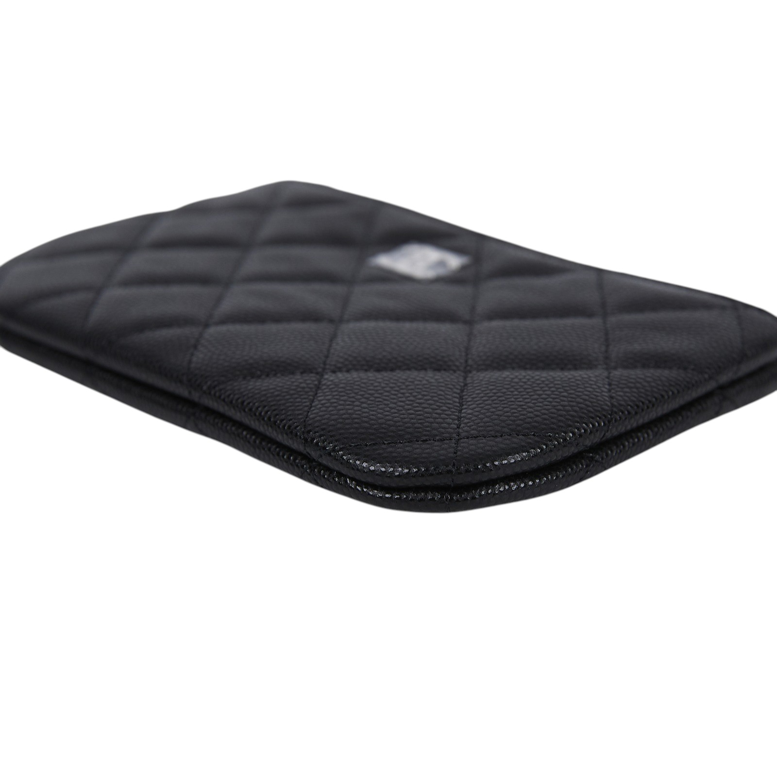 香奈兒 CHANEL 經典 拉鍊 隨身包 小型 AP4020 晶片款 黑銀荔枝一字拉錢包 原廠盒子/防塵袋/購買證明影本