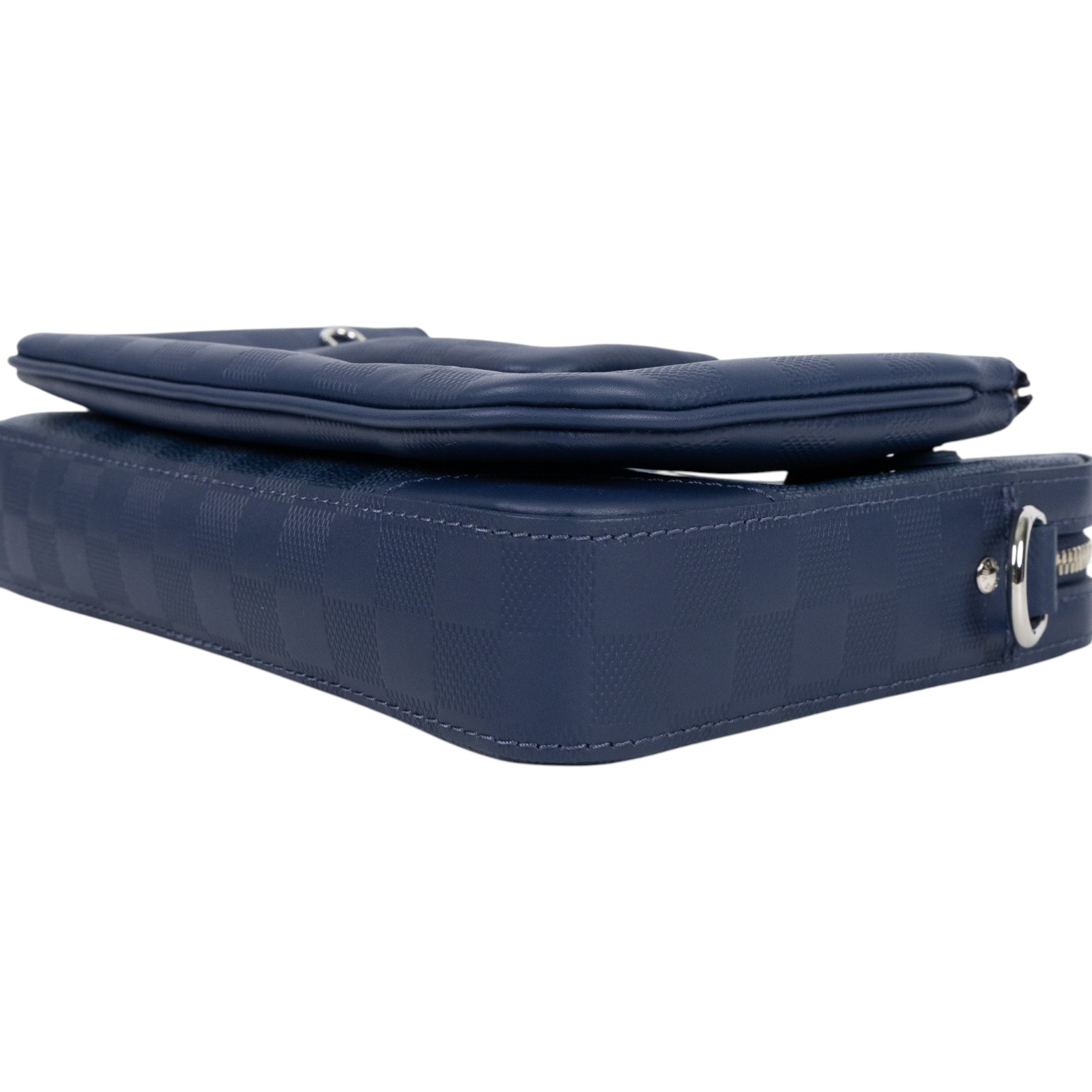 路易威登 LOUIS VUITTON Trio 三合一 郵差包 斜背包 N40438 晶片款 藍棋盤格三合一郵差包 原廠盒子/防塵袋/背帶/內袋2