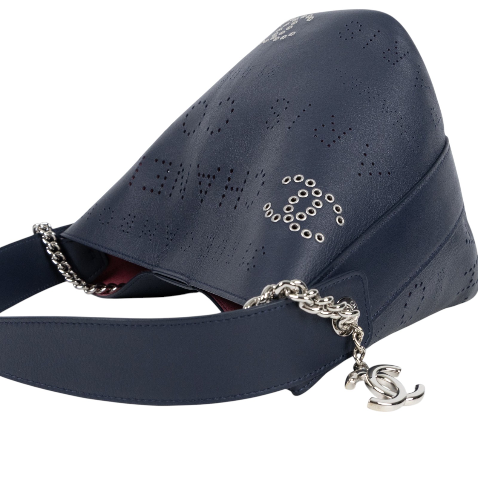 香奈兒 CHANEL 19P 水桶包 肩背包 手提包 AS0304 深藍洞洞菜籃包 無附屬品