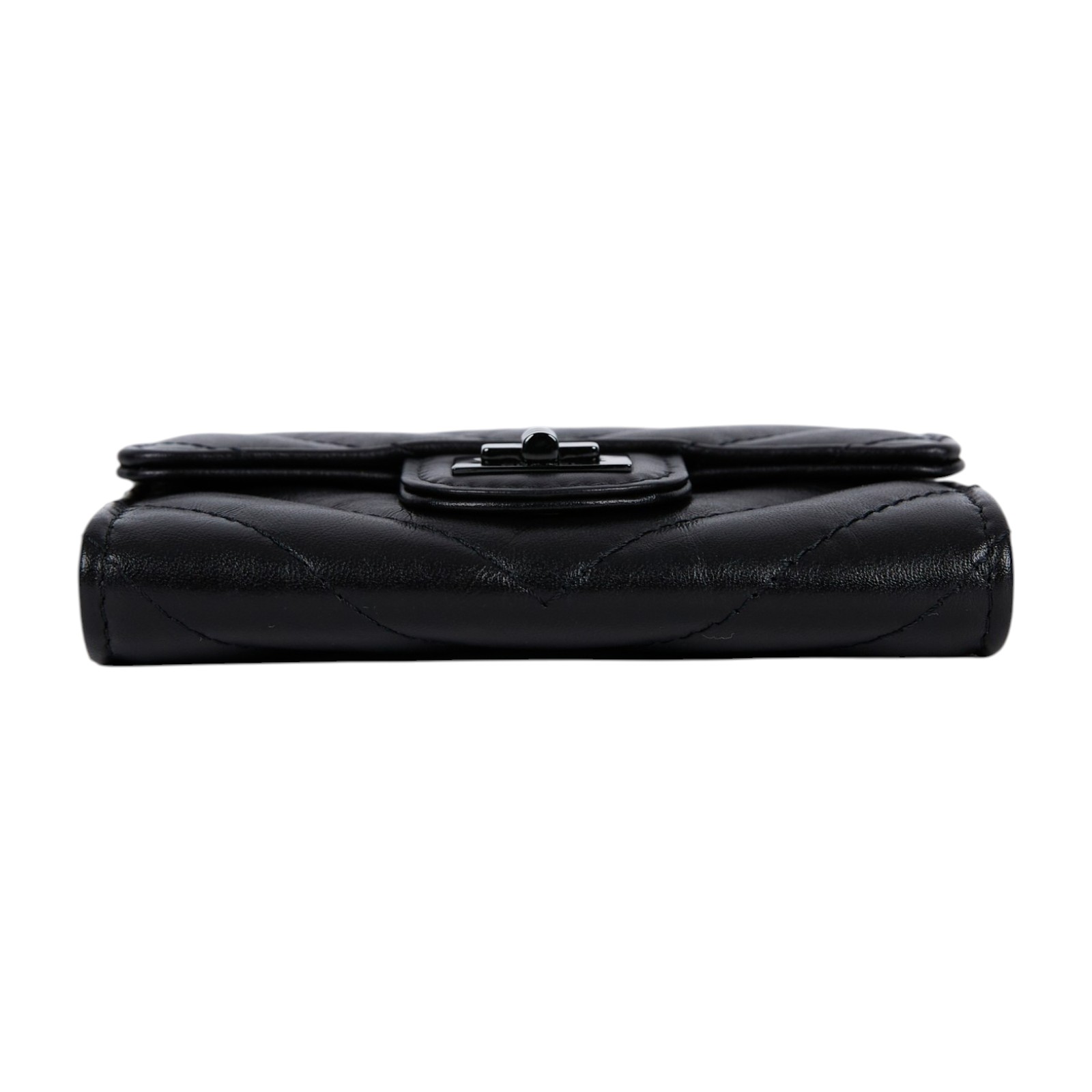 香奈兒 CHANEL SO BLACK 山形紋 2.55 卡包 錢包 A80831 SO BLACK 2.55卡包 無附屬品