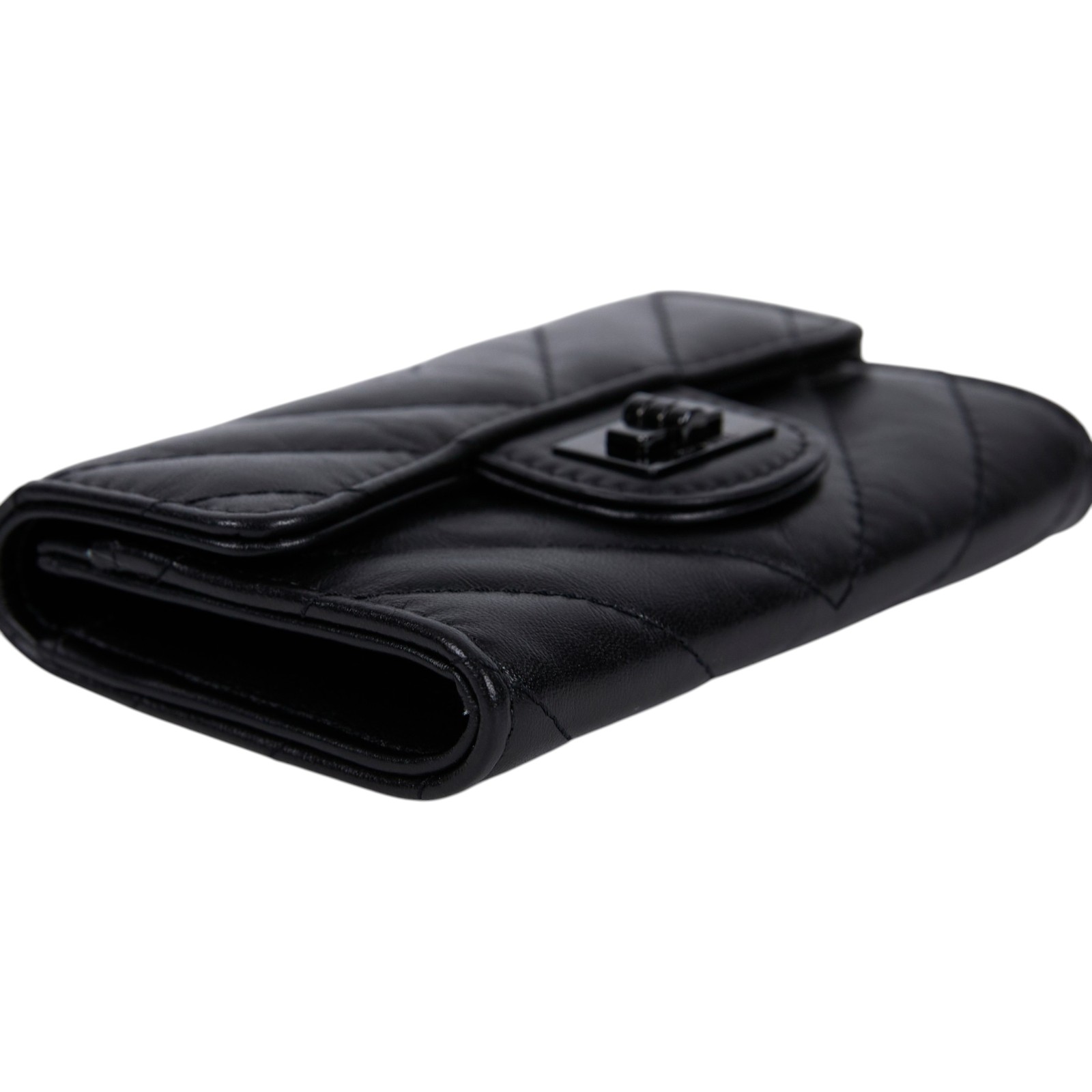 香奈兒 CHANEL SO BLACK 山形紋 2.55 卡包 錢包 A80831 SO BLACK 2.55卡包 無附屬品