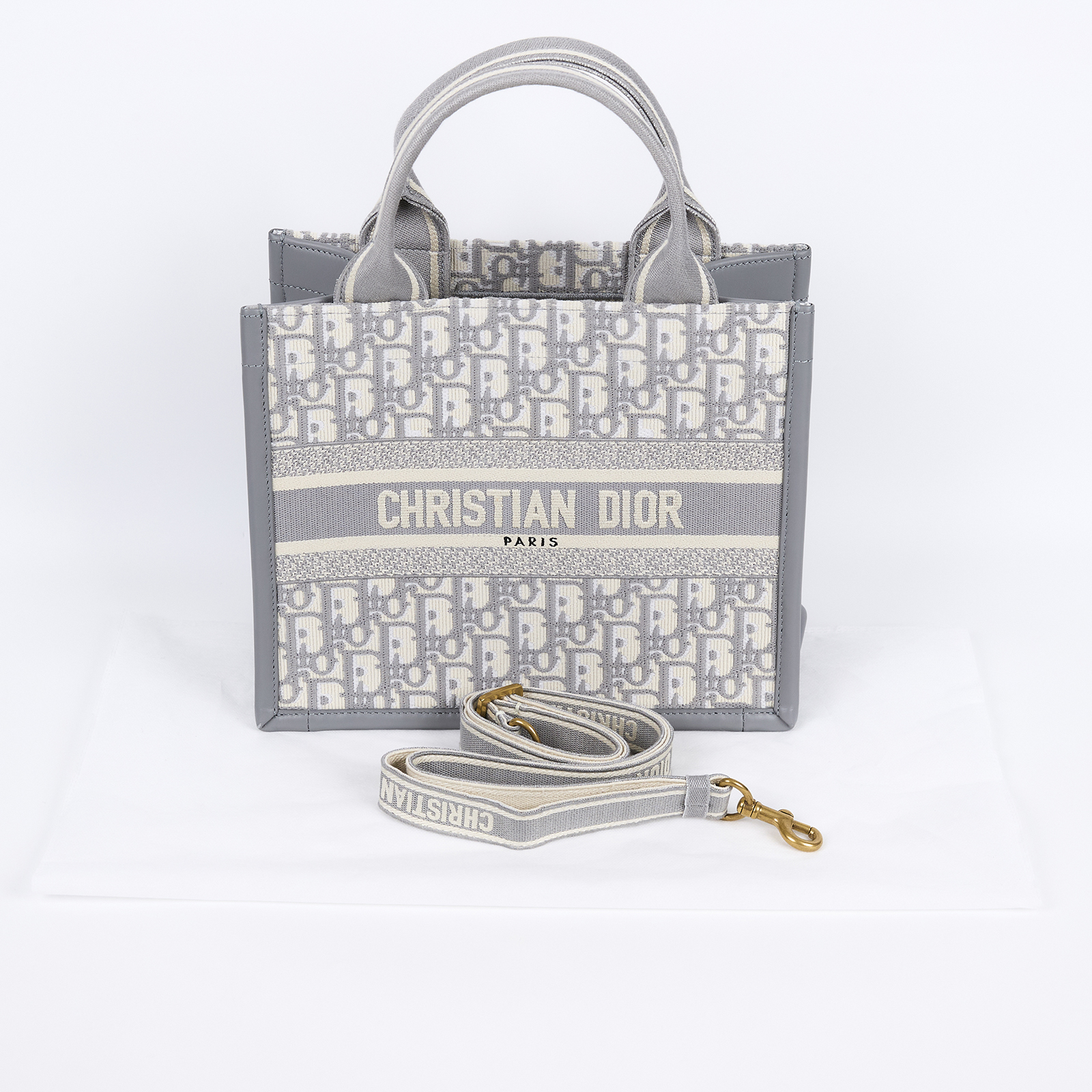 迪奧 CHRISTIAN DIOR Book Tote 中型 托特包 M1324CZBB 灰色新款BOOKTOTE 中號 背帶