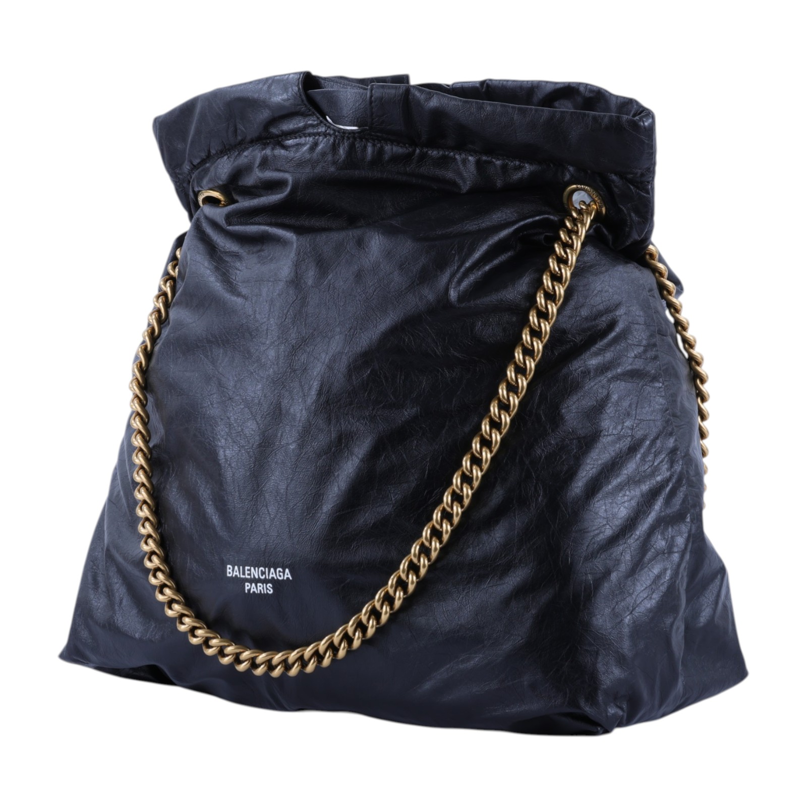 巴黎世家 BALENCIAGA Crush 束口購物包 中型 742941210IT 黑金CRUSH托特包 中號 無附屬品