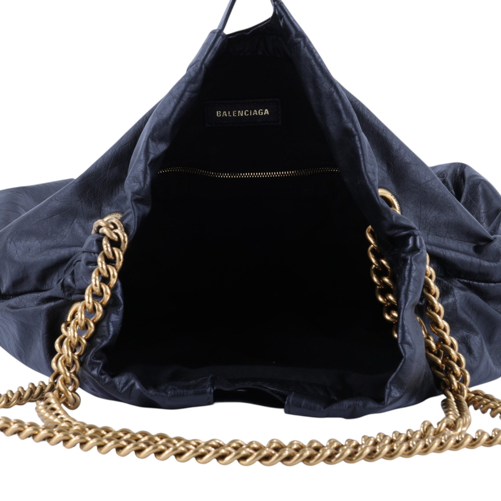 巴黎世家 BALENCIAGA Crush 束口購物包 中型 742941210IT 黑金CRUSH托特包 中號 無附屬品