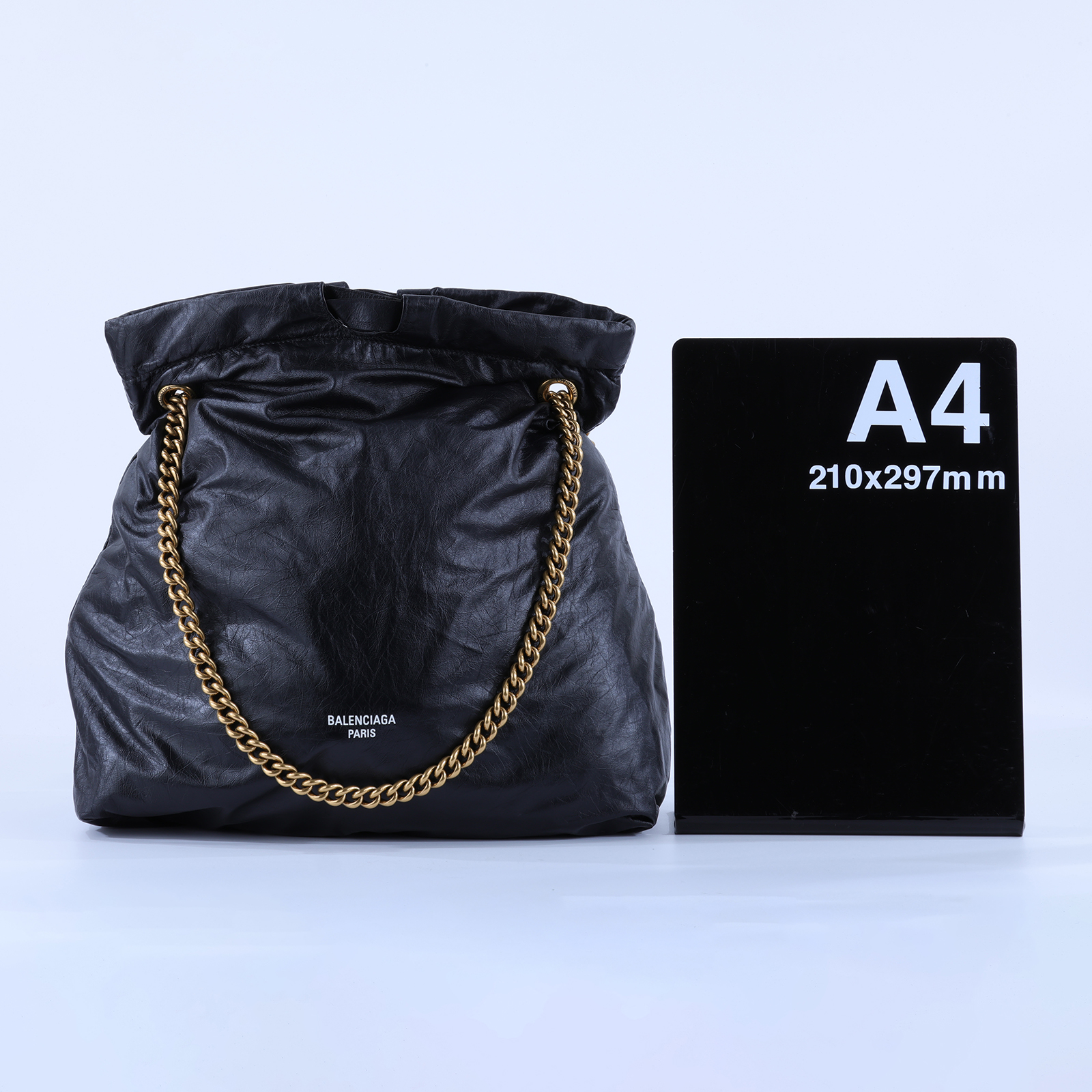 巴黎世家 BALENCIAGA Crush 束口購物包 中型 742941210IT 黑金CRUSH托特包 中號 無附屬品