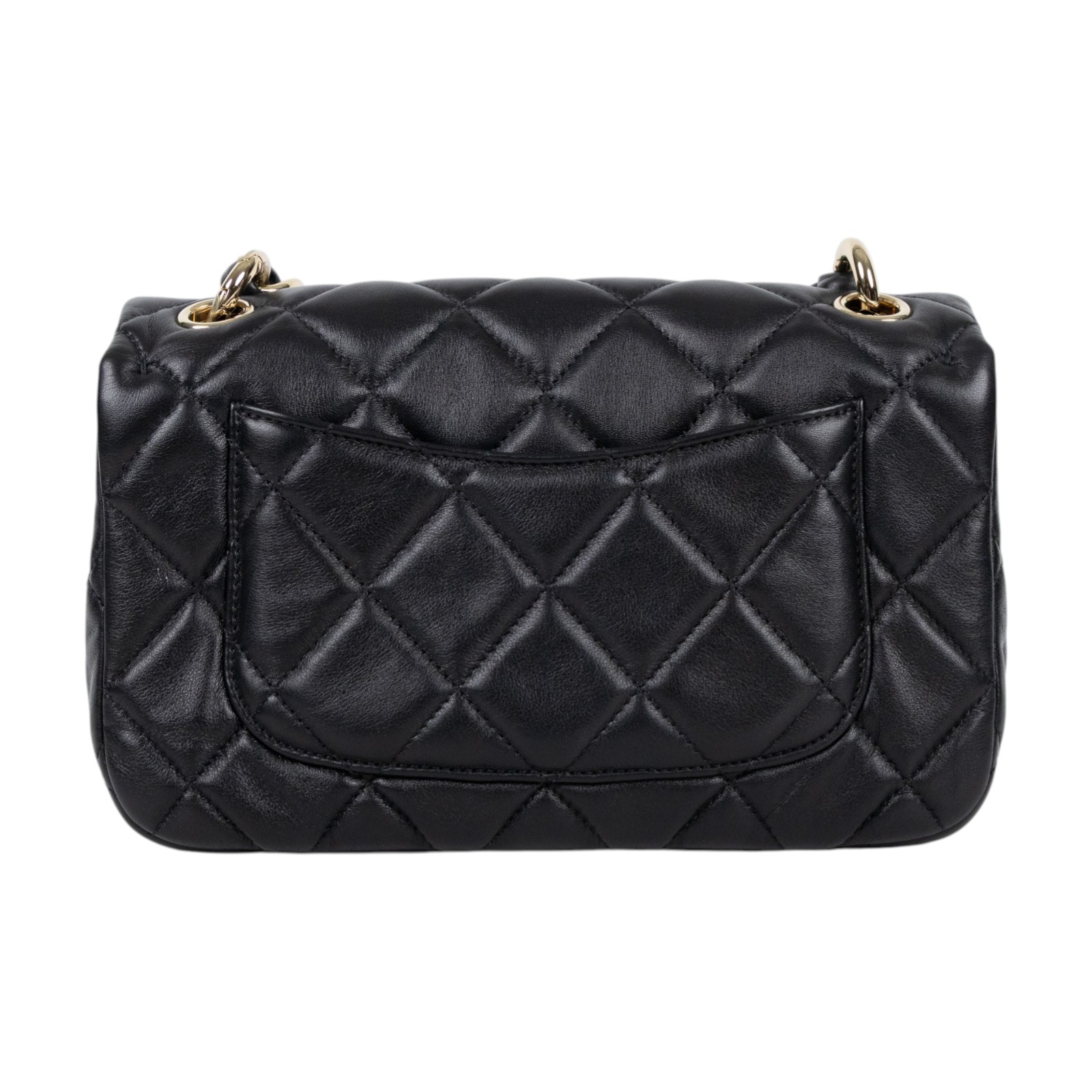 香奈兒 CHANEL CF 口蓋包 菱格紋 皮穿鍊 肩背包  晶片款 黑金雙C多層單肩鍊包 無附屬品