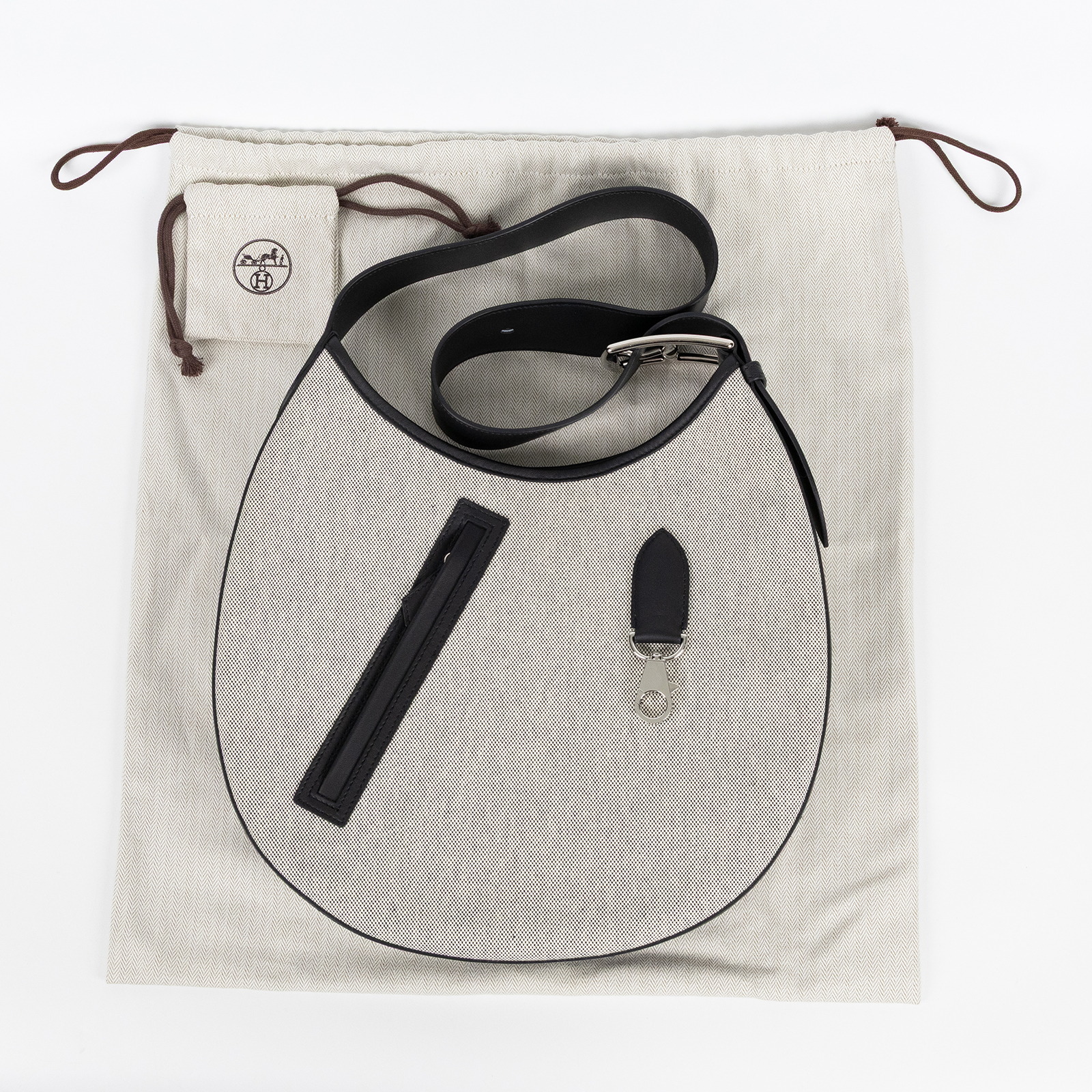 愛馬仕 Hermes Arcon 肩背包 H084853CKAB W刻 黑帆布ARCON SWIFT 防塵袋