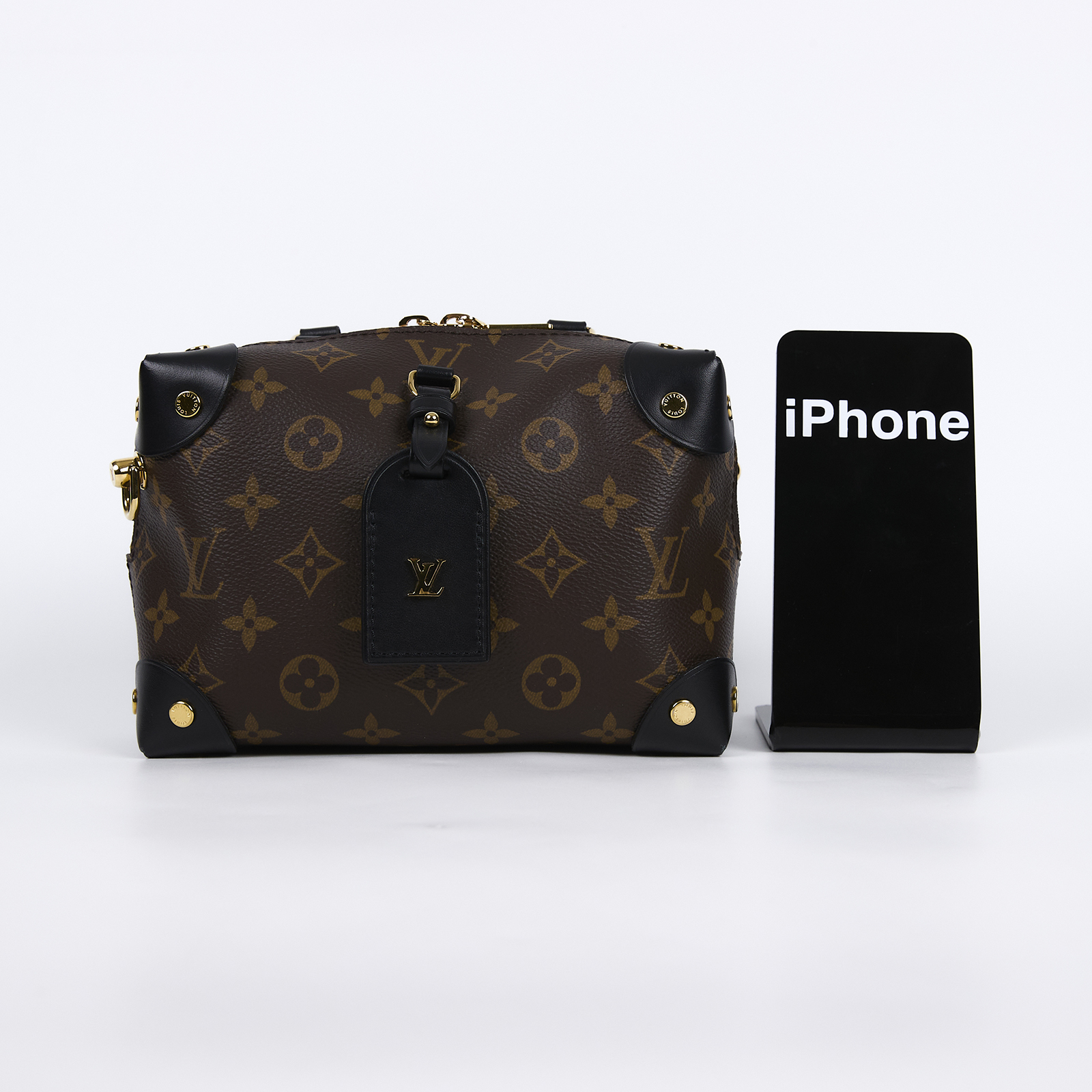 路易威登 LOUIS VUITTON Petite Malle Souple 經典帆布 拉鍊 手提 斜背包 M45571 晶片款  防塵袋