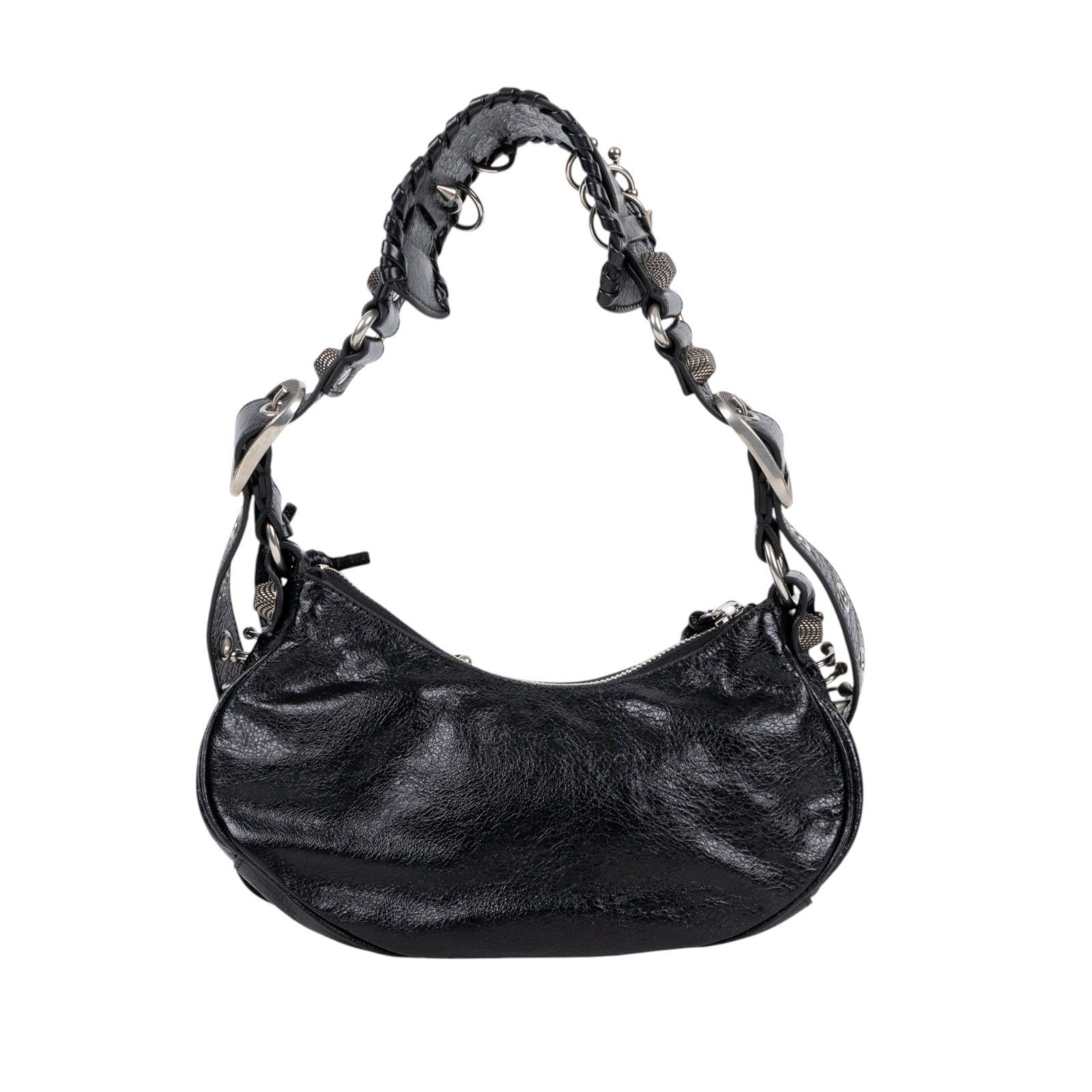 巴黎世家 BALENCIAGA Le cagole XS 半月 可頌包 6713091VG9Y 黑鉚釘NEO CAGOLE 防塵袋/鏡子