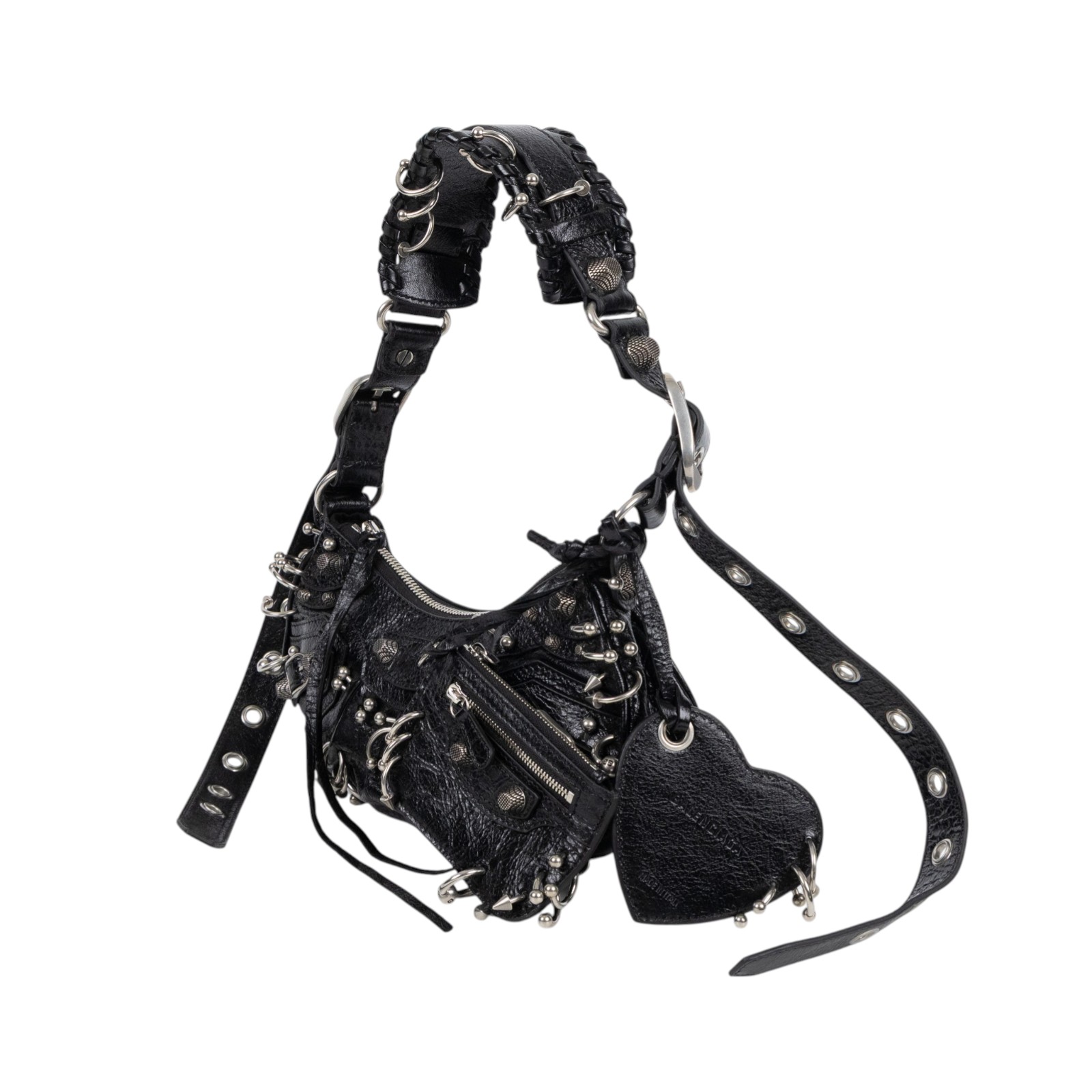 巴黎世家 BALENCIAGA Le cagole XS 半月 可頌包 6713091VG9Y 黑鉚釘NEO CAGOLE 防塵袋/鏡子