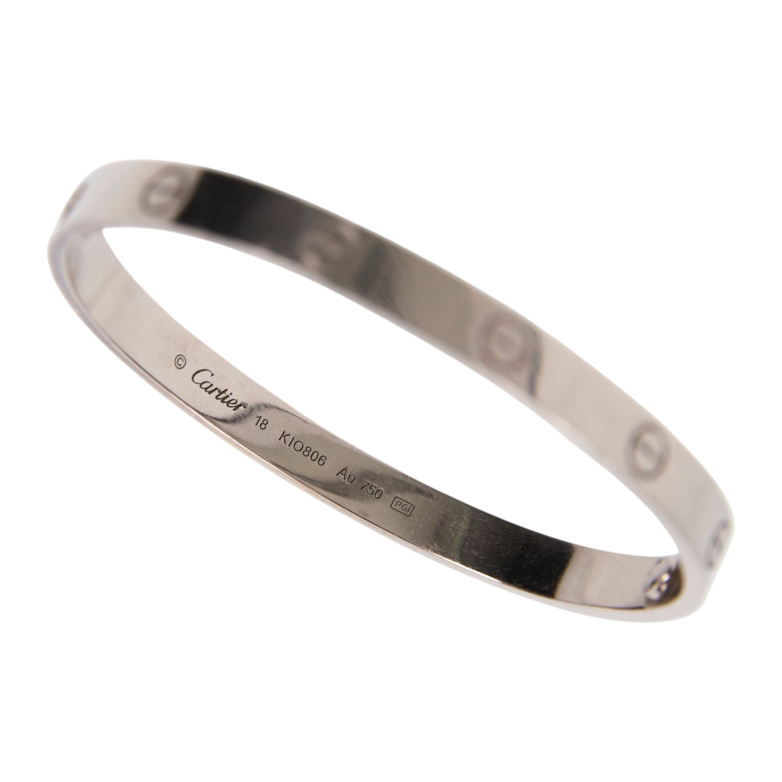 卡地亞 CARTIER LOVE手環 B6035418 WG LOVE 手環 #18 原廠盒子/購買證明影本/保證卡/工具