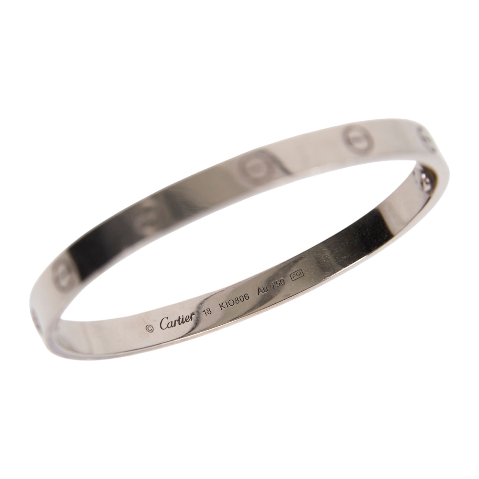 卡地亞 CARTIER LOVE手環 B6035418 WG LOVE 手環 #18 原廠盒子/購買證明影本/保證卡/工具