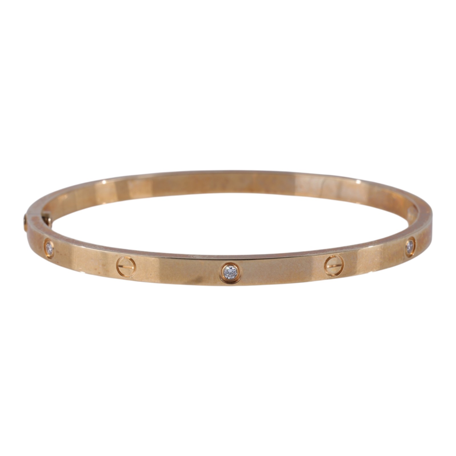 卡地亞 CARTIER Love 手環 小型款 6顆鑽石 B6047216 6P YG LOVE 手環#16 原廠盒子/購買證明/保證卡/工具