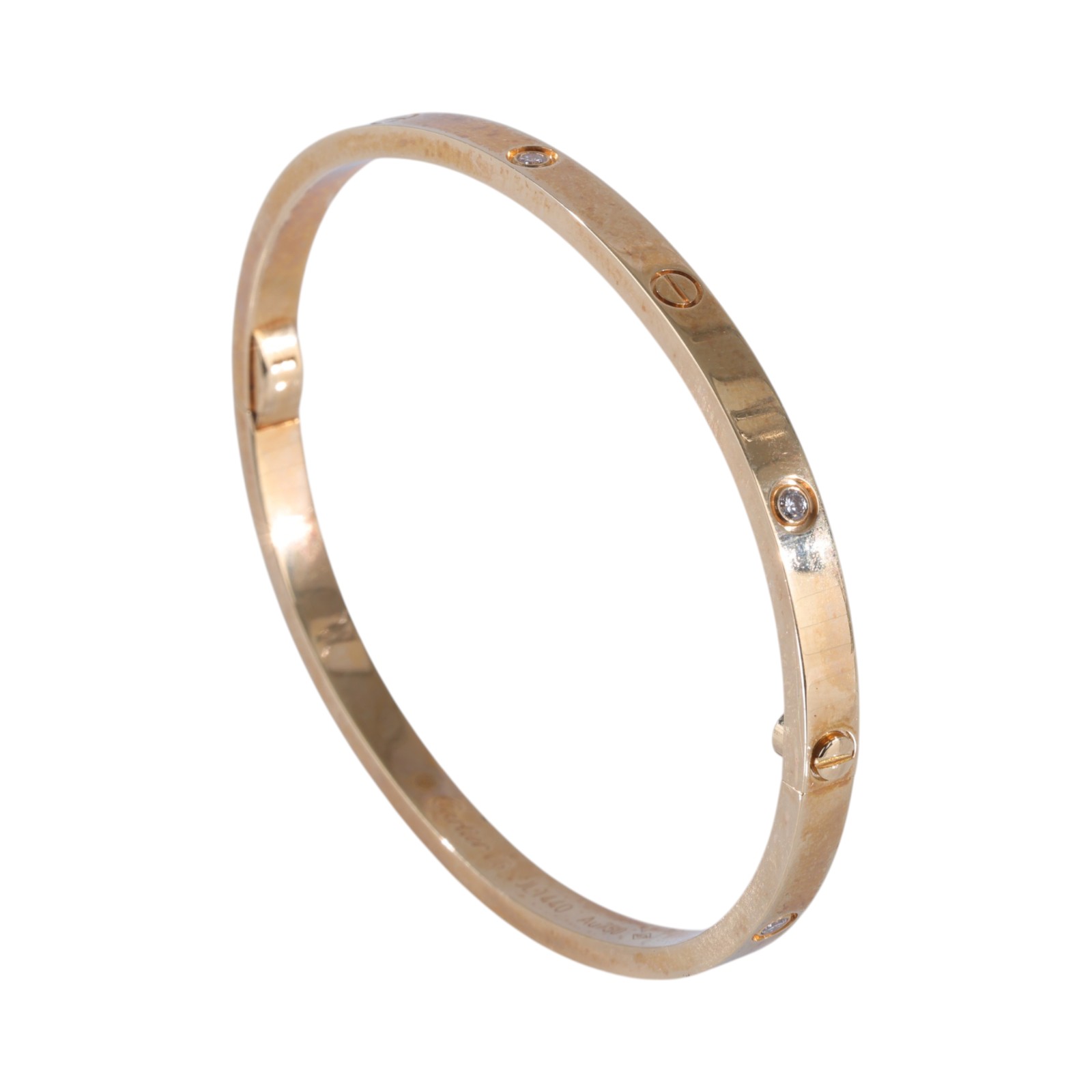 卡地亞 CARTIER Love 手環 小型款 6顆鑽石 B6047216 6P YG LOVE 手環#16 原廠盒子/購買證明/保證卡/工具