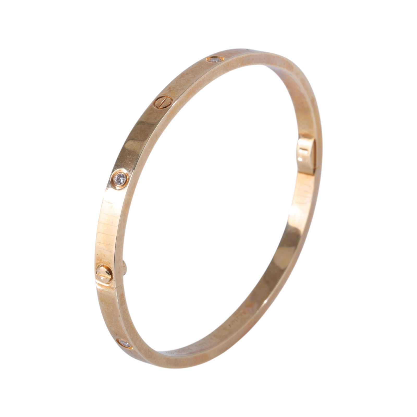 卡地亞 CARTIER Love 手環 小型款 6顆鑽石 B6047216 6P YG LOVE 手環#16 原廠盒子/購買證明/保證卡/工具