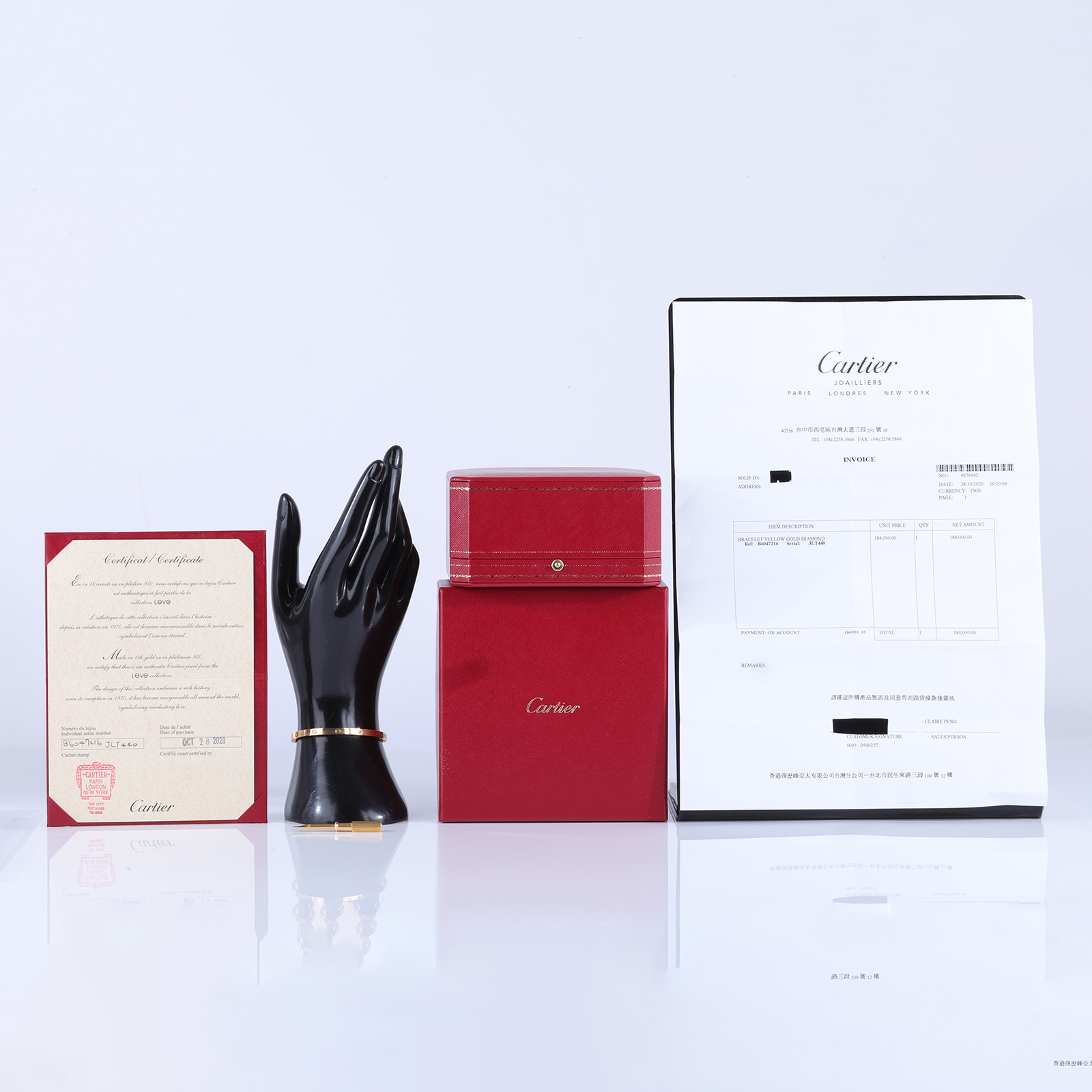 卡地亞 CARTIER Love 手環 小型款 6顆鑽石 B6047216 6P YG LOVE 手環#16 原廠盒子/購買證明/保證卡/工具