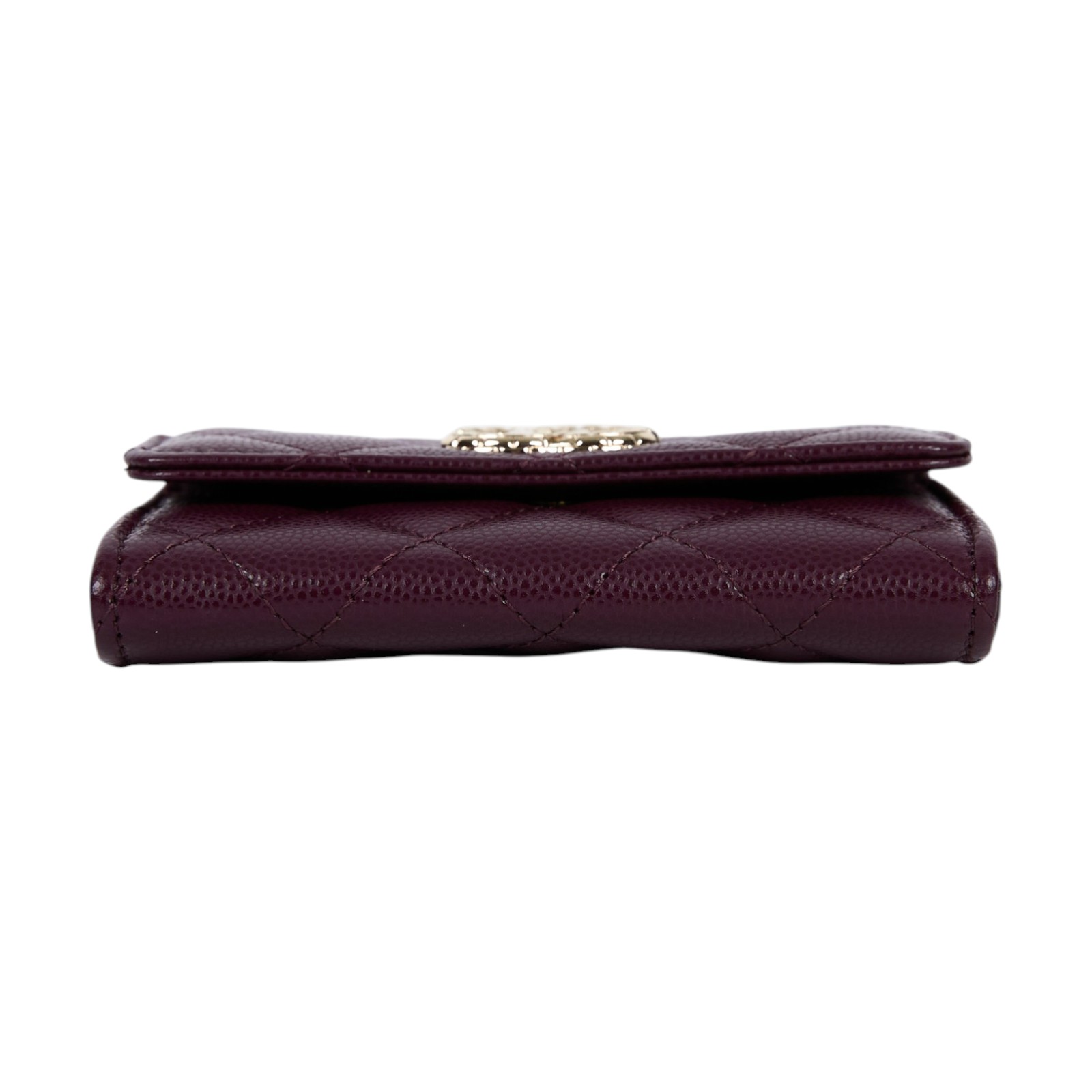 香奈兒 CHANEL CC LOGO 卡包 零錢包 錢包 AP4093 晶片款 紫色荔枝翻蓋卡包 原廠盒子