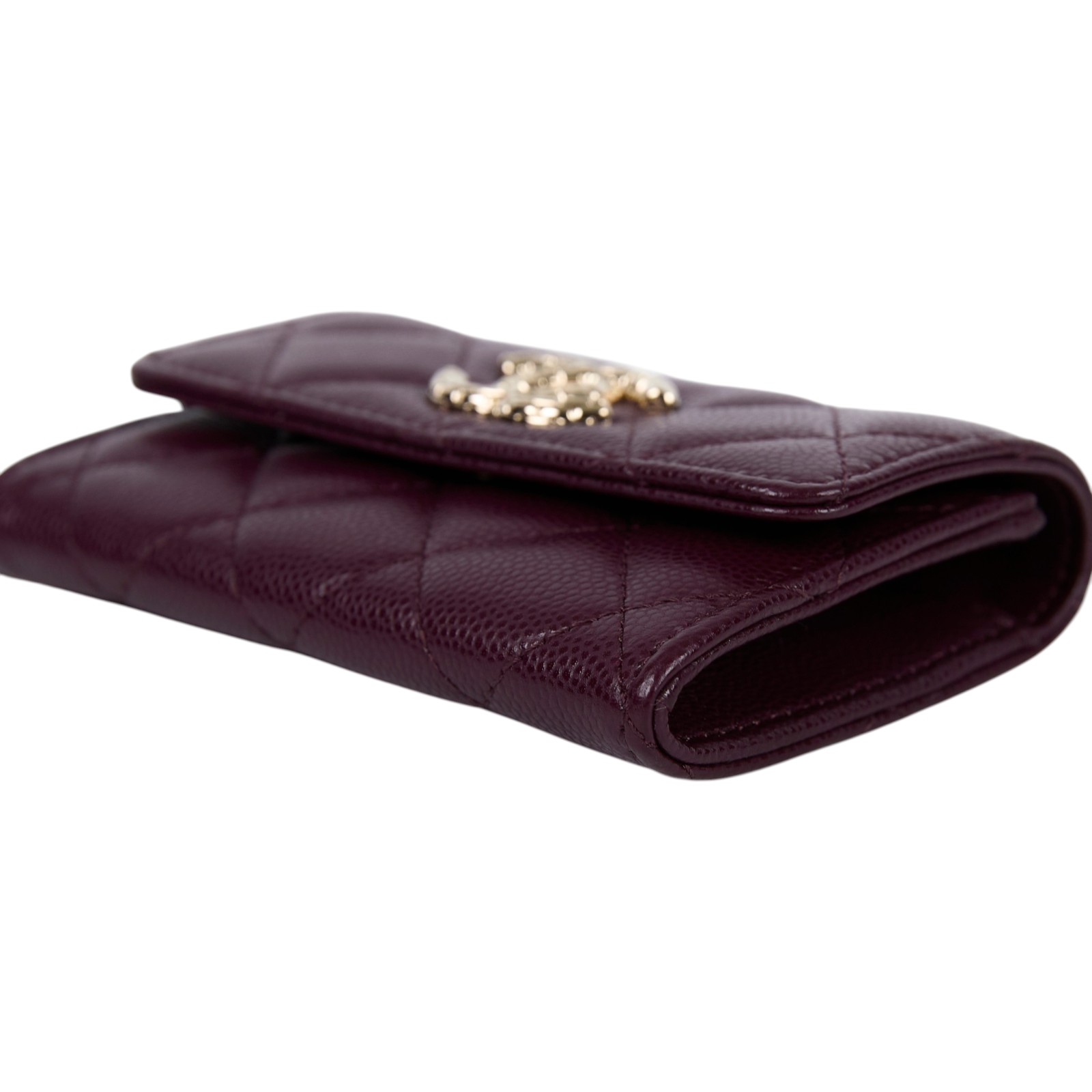 香奈兒 CHANEL CC LOGO 卡包 零錢包 錢包 AP4093 晶片款 紫色荔枝翻蓋卡包 原廠盒子