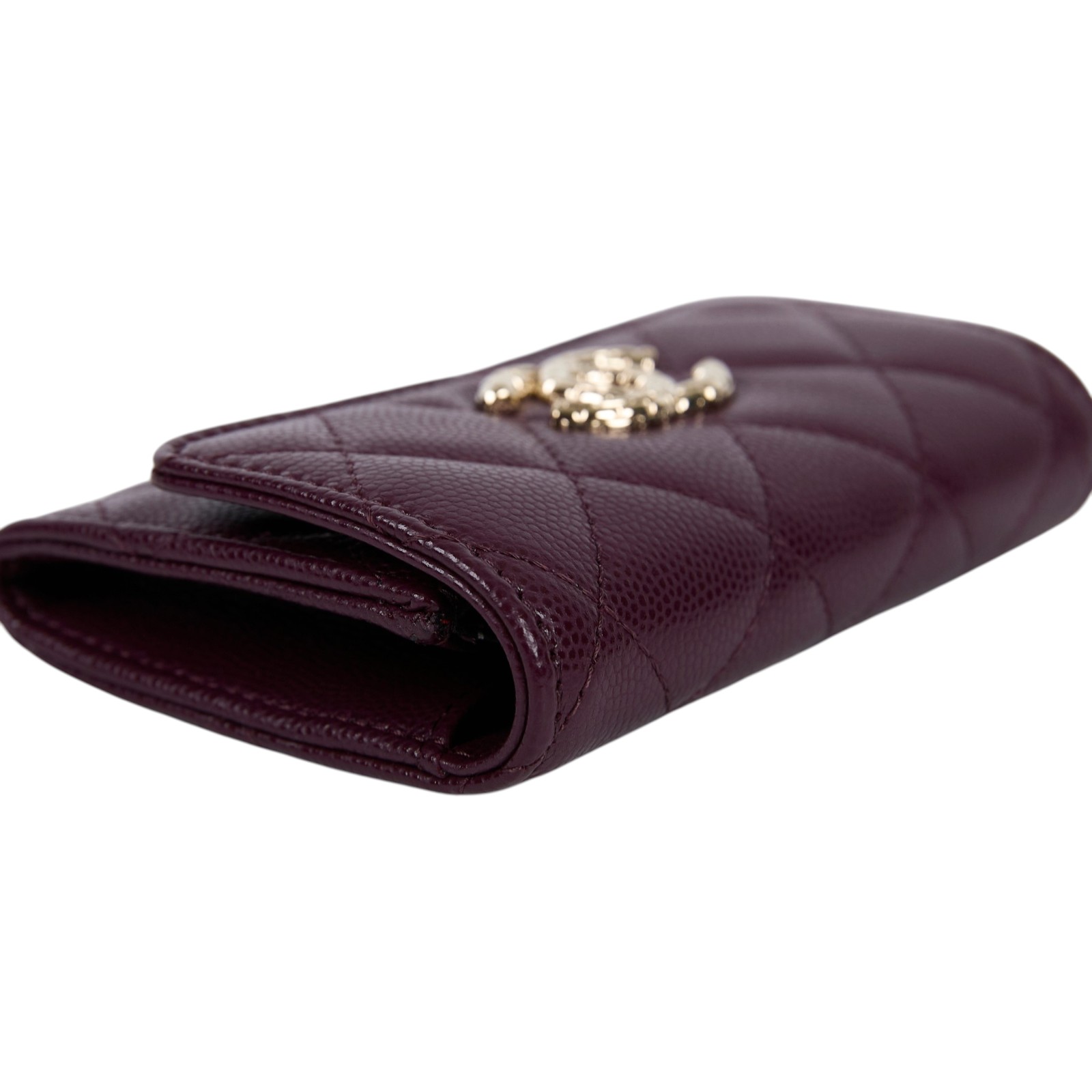 香奈兒 CHANEL CC LOGO 卡包 零錢包 錢包 AP4093 晶片款 紫色荔枝翻蓋卡包 原廠盒子