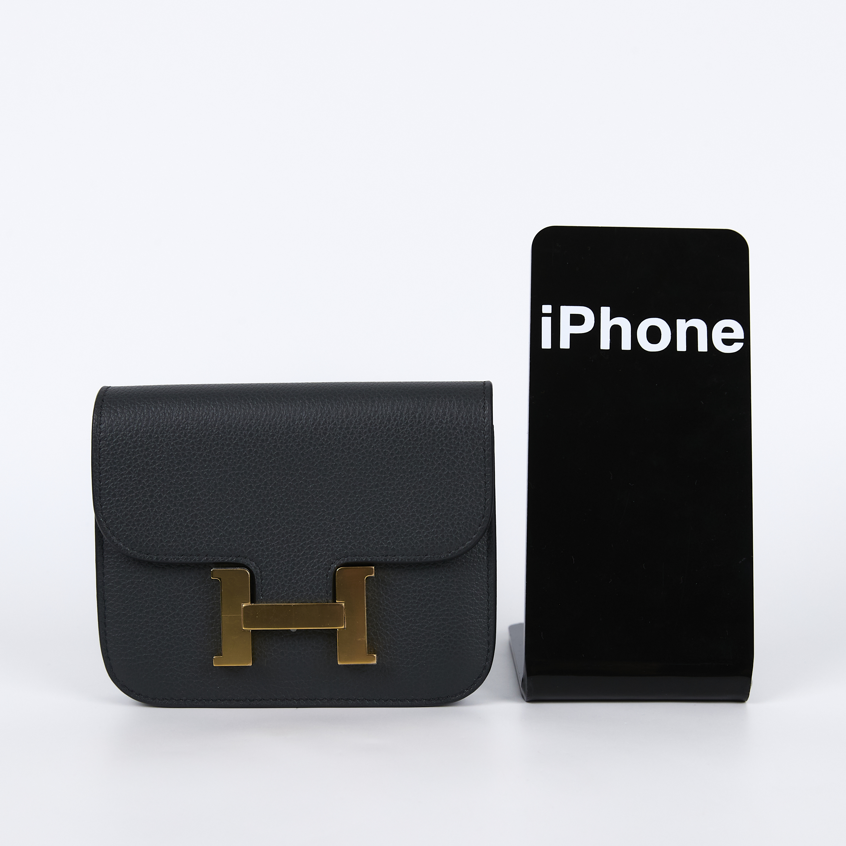 愛馬仕 Hermes Constance Bag 康康包 短夾 Slim  CNSLIM W刻 灰藍CONSTANCE SLIM 原廠盒子