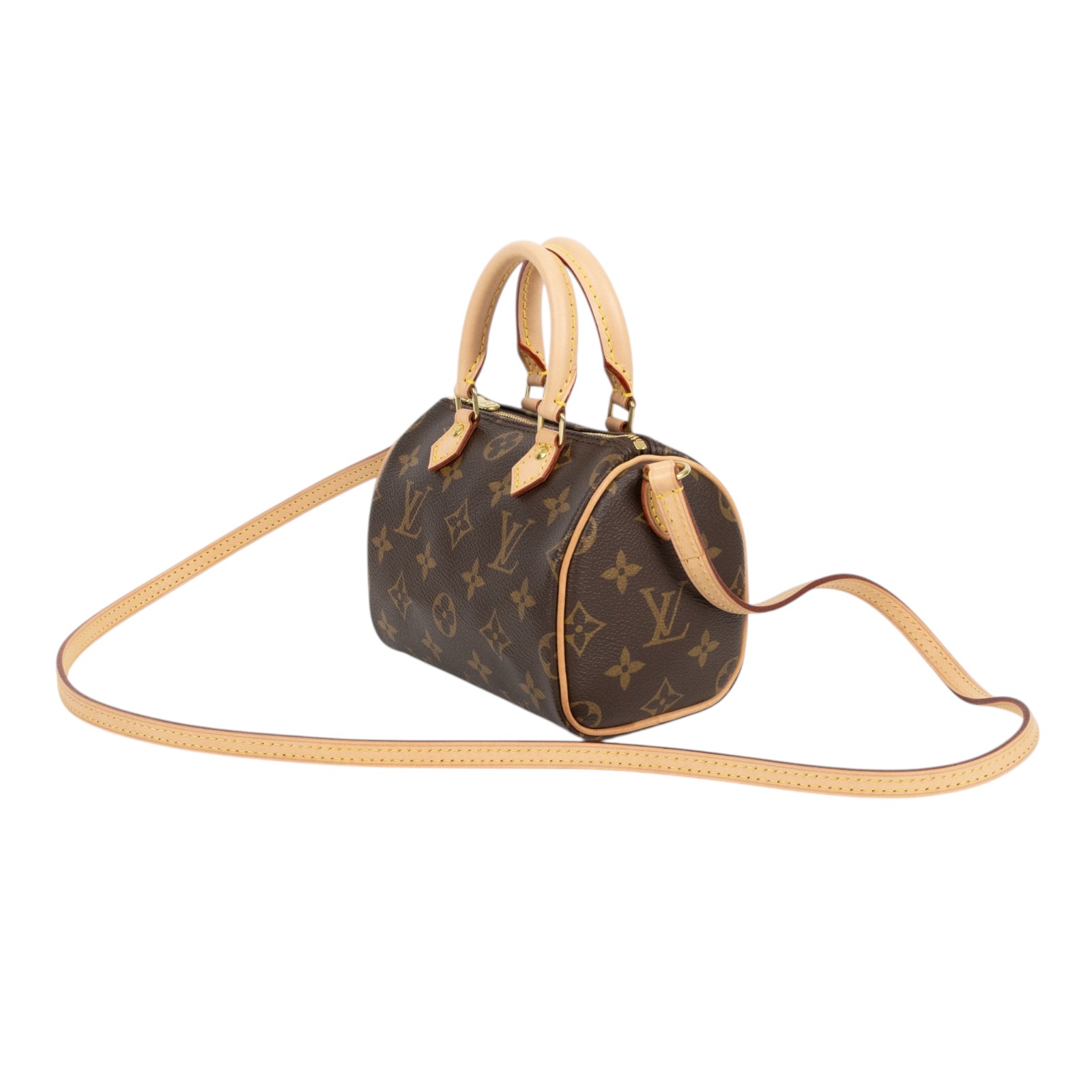 路易威登 LOUIS VUITTON Nano Speedy 經典帆布 手提 斜背 波士頓包 M61252  原廠盒子/防塵袋/購買證明影本