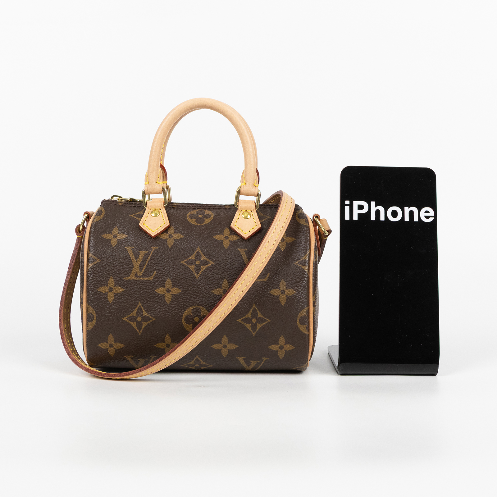 路易威登 LOUIS VUITTON Nano Speedy 經典帆布 手提 斜背 波士頓包 M61252  原廠盒子/防塵袋/購買證明影本