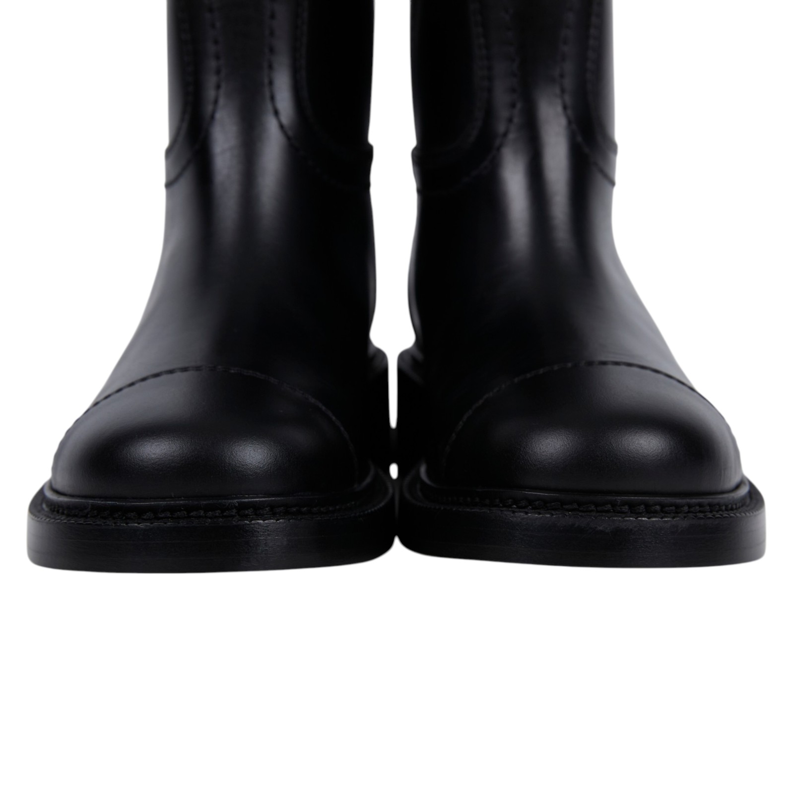 香奈兒 CHANEL CC LOGO 短靴 中筒靴 靴子 G45432_37 黑牛皮雙C靴子#37 原廠盒子/防塵袋2