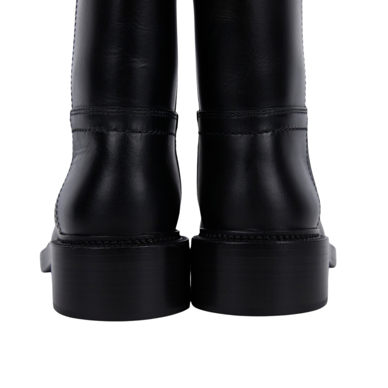 香奈兒 CHANEL CC LOGO 短靴 中筒靴 靴子 G45432_37 黑牛皮雙C靴子#37 原廠盒子/防塵袋2