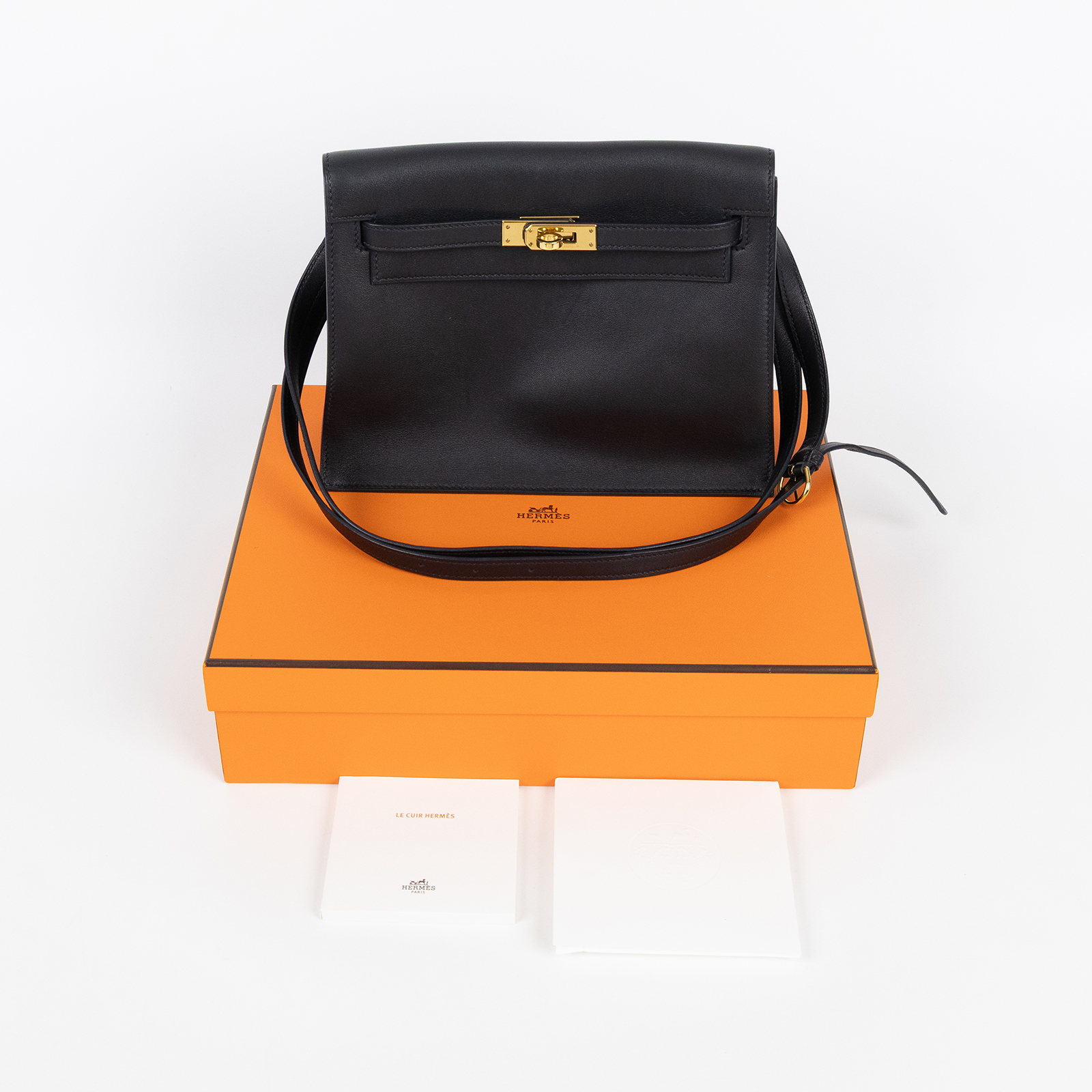 愛馬仕 Hermes Kelly Danse 側背 斜背 肩背包 KLD Y刻 黑KELLY DANSE 原廠盒子