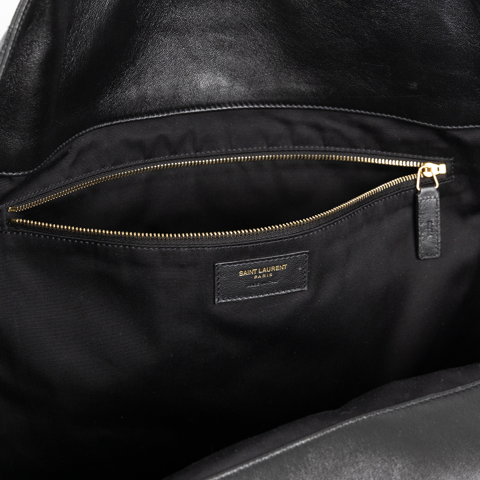 聖羅蘭 YSL SAINT LAURENT Icare 绗缝羊皮 購物袋 加大型 金色五金 698651AAANG ICARE 黑金HOBO購物袋 防塵袋/內袋