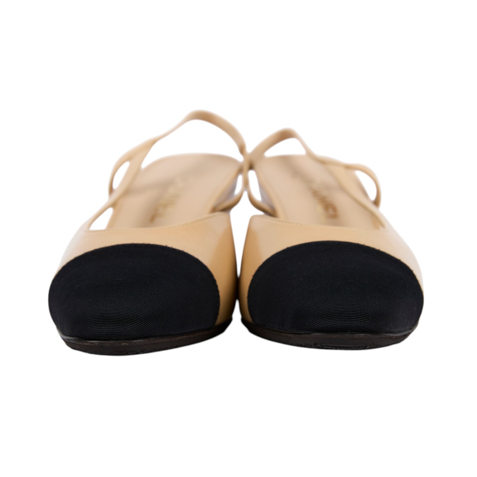 香奈兒 CHANEL 後繫帶 跟鞋 G31318_39 奶茶後繫帶粗跟鞋 #39 原廠盒子/防塵袋2