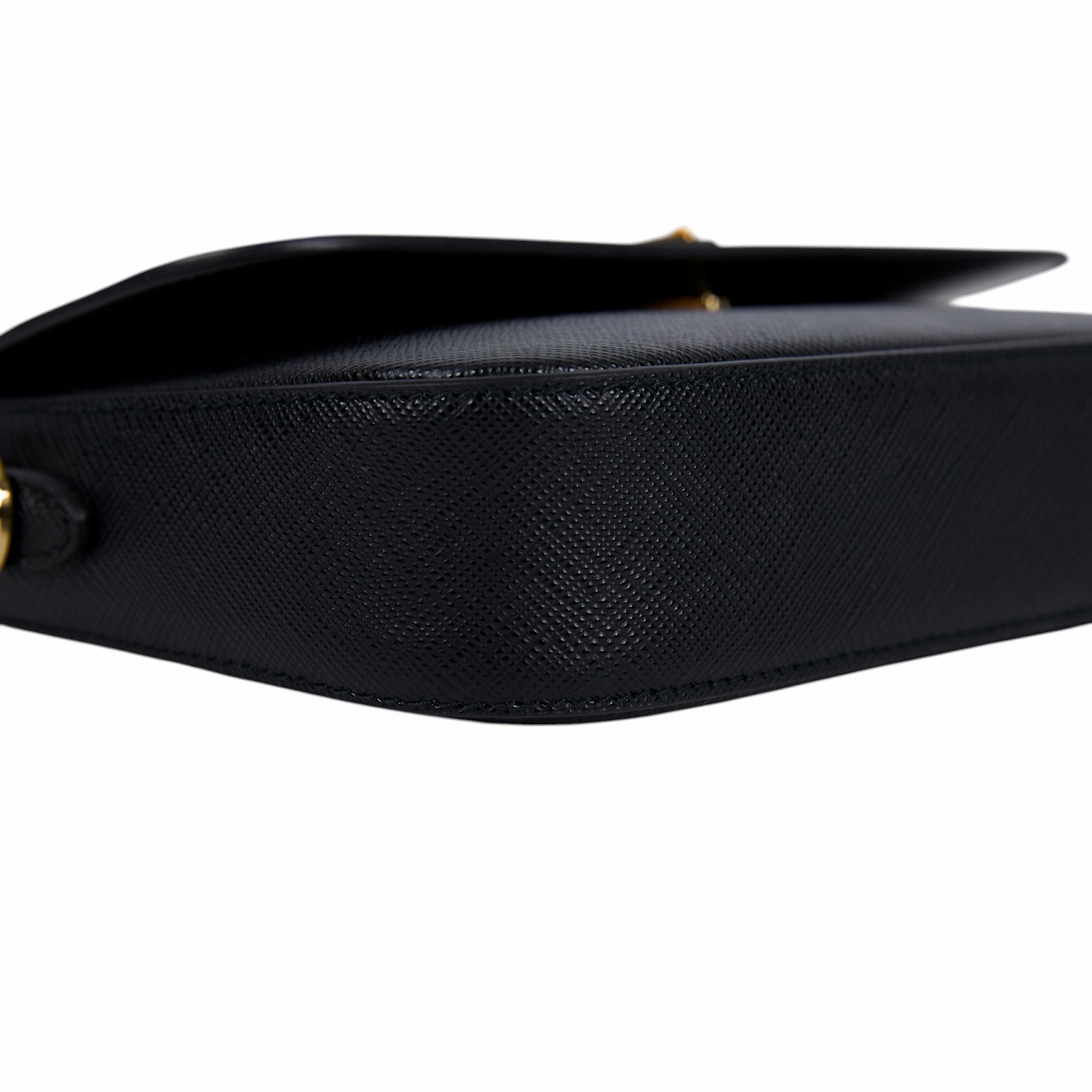 普拉達 PRADA SAFFIANO 肩背包 斜背包 1BD356_NZV 黑金SAFFIANO 肩背包 2WAY 原廠盒子/防塵袋/背帶2