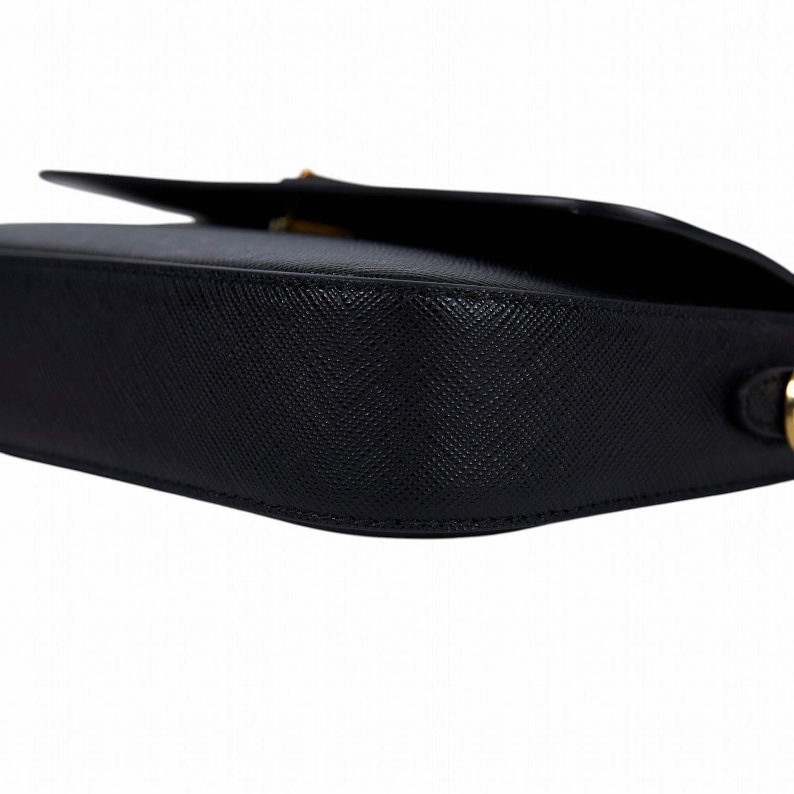 普拉達 PRADA SAFFIANO 肩背包 斜背包 1BD356_NZV 黑金SAFFIANO 肩背包 2WAY 原廠盒子/防塵袋/背帶2